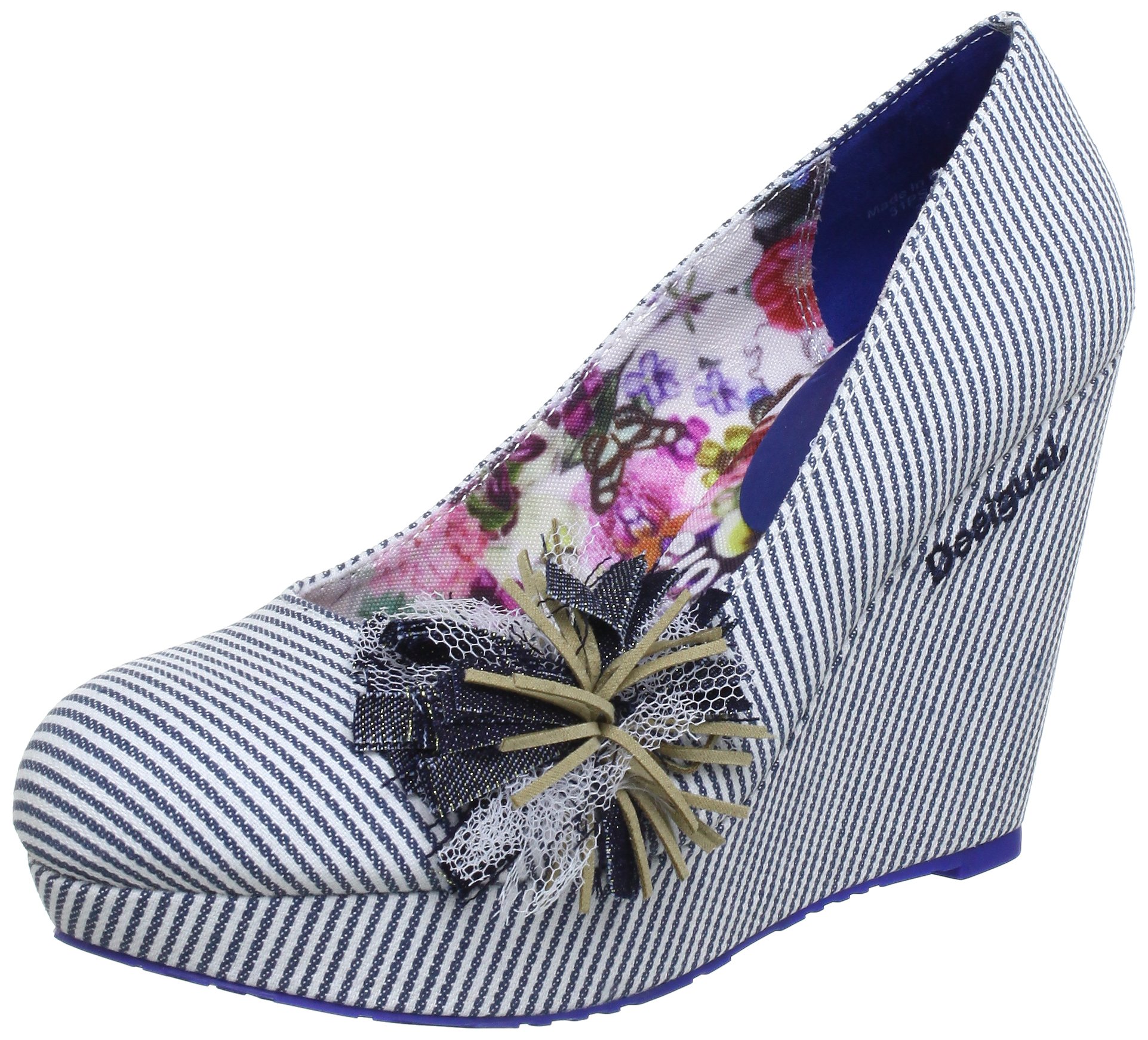 Desigual Women's Sandy Textile Light Grey Platforms 31Ps411511637 4 UK, 37 EU