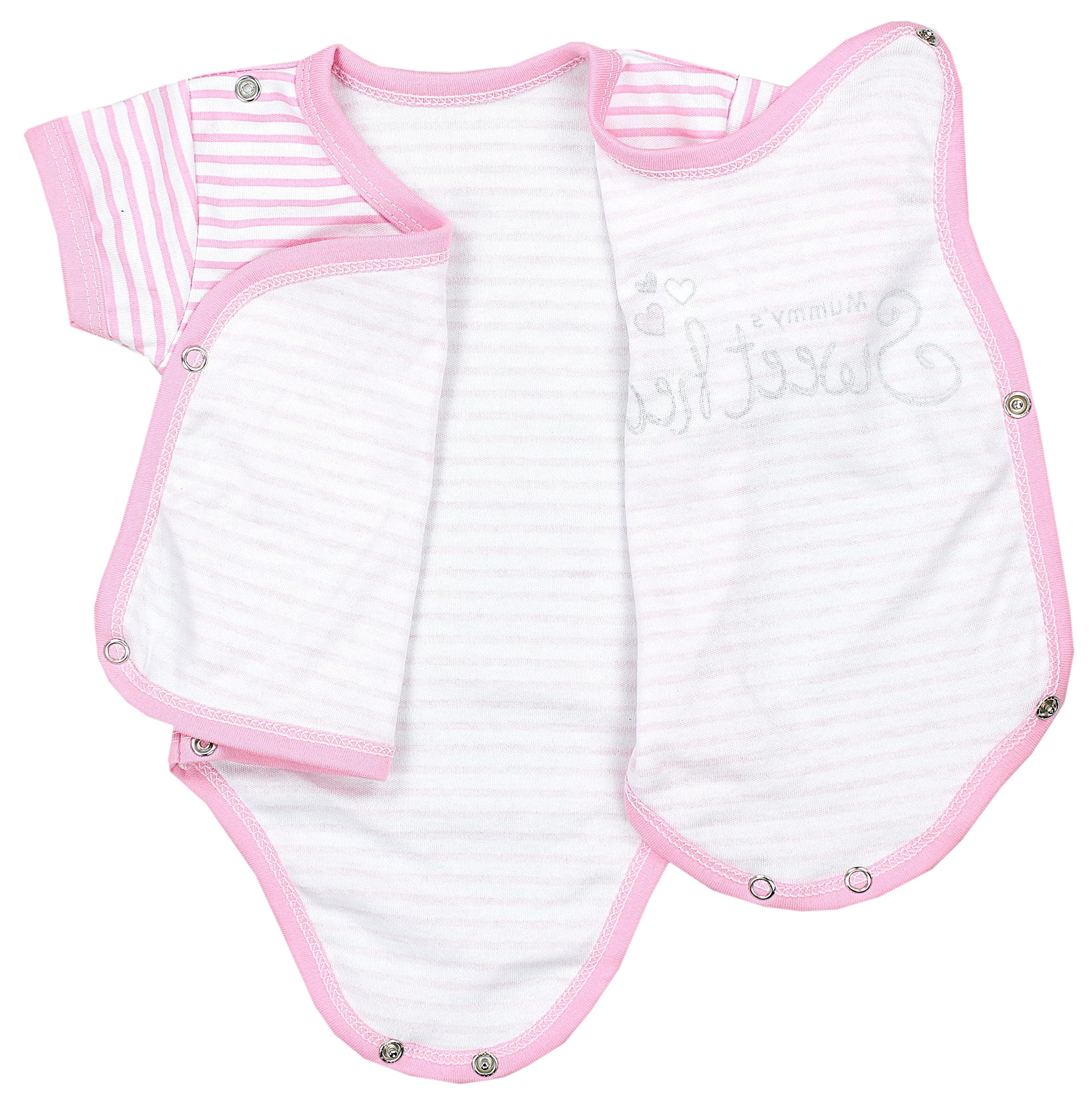 TupTam Baby Body Mädchen 5er Set Kurzarm Wickelbody aus Baumwolle mit Print