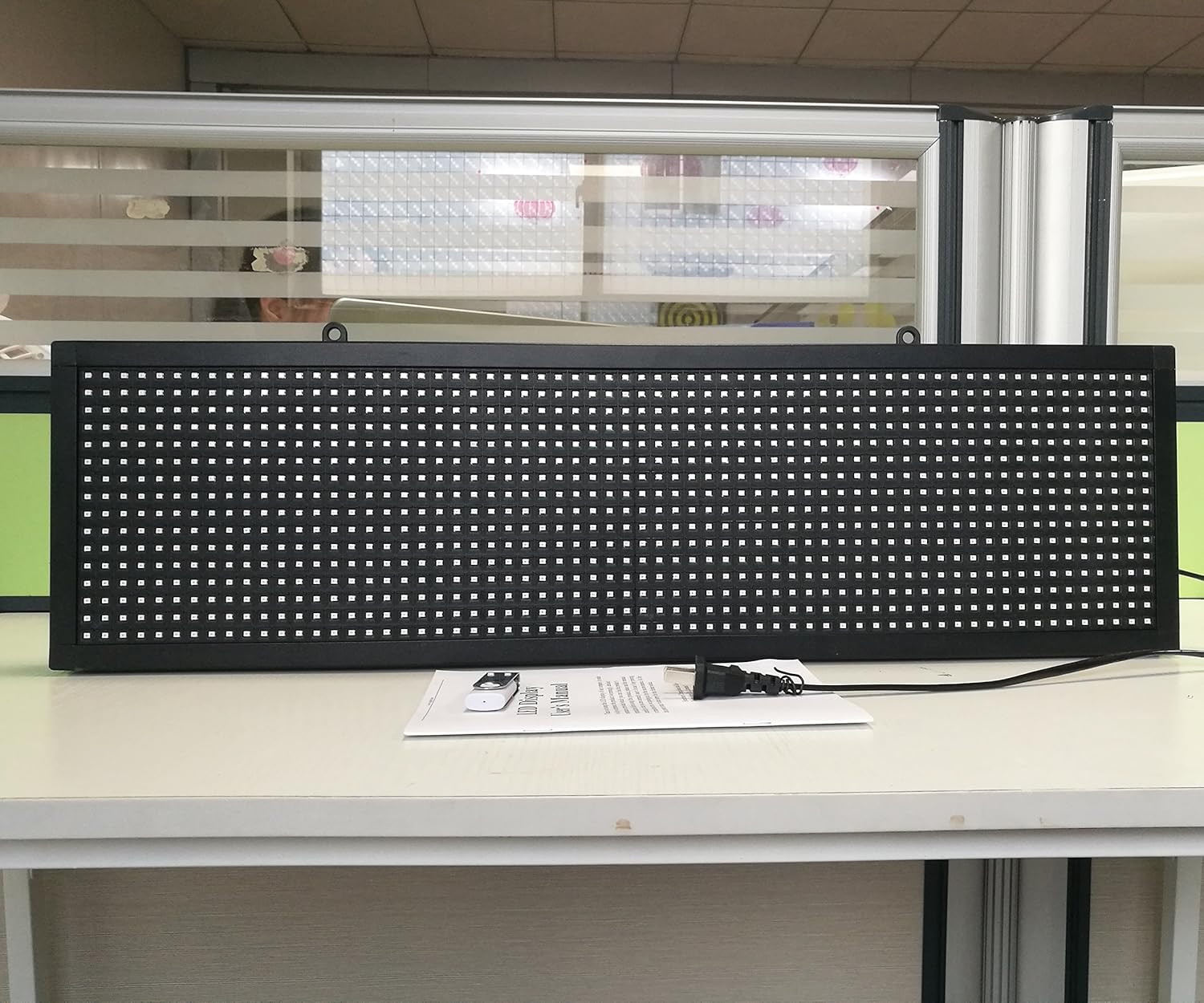 P10 led Single Color Sign 26''x8'' with WiFi Connection Scrolling Message led Sign for Business Programmable Display Message Rolling (Red) : Office Products