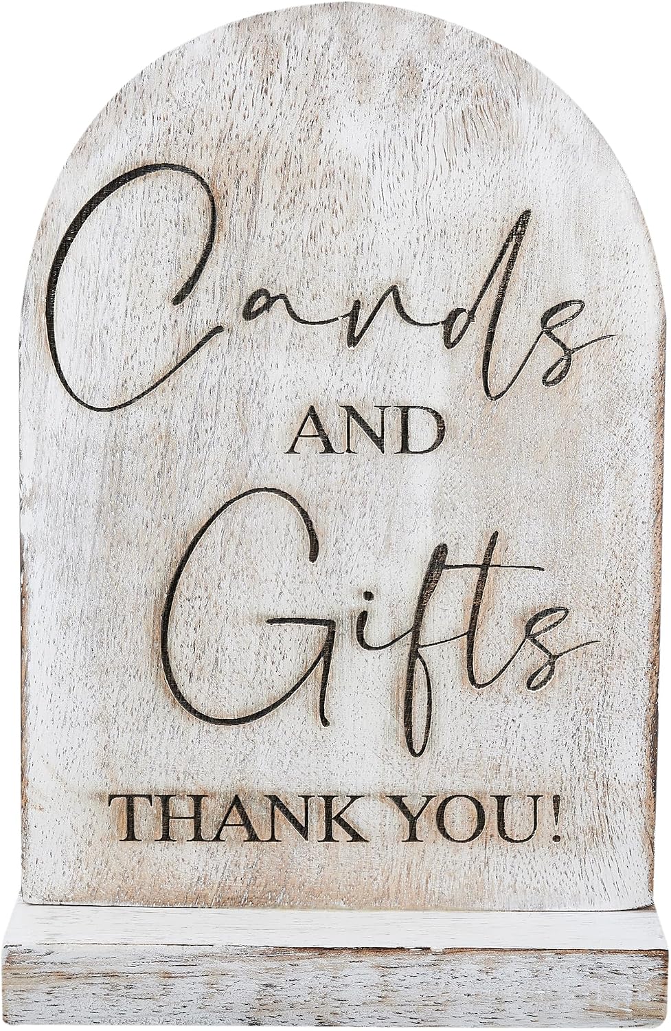 Wooden Cards and Gifts Sign with Stand- 5"x7" Black Wedding Sign TableTop Sign for Wedding Reception, Engagement Party, Baby Shower & Event Party Table (White)
