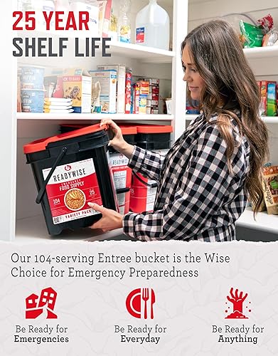 Vista 57 de READYWISE - Cubo orgánico, 90 porciones, comida de emergencia, MRE, suministro de alimentos, prefabricado, alimentos de supervivencia liofilizados