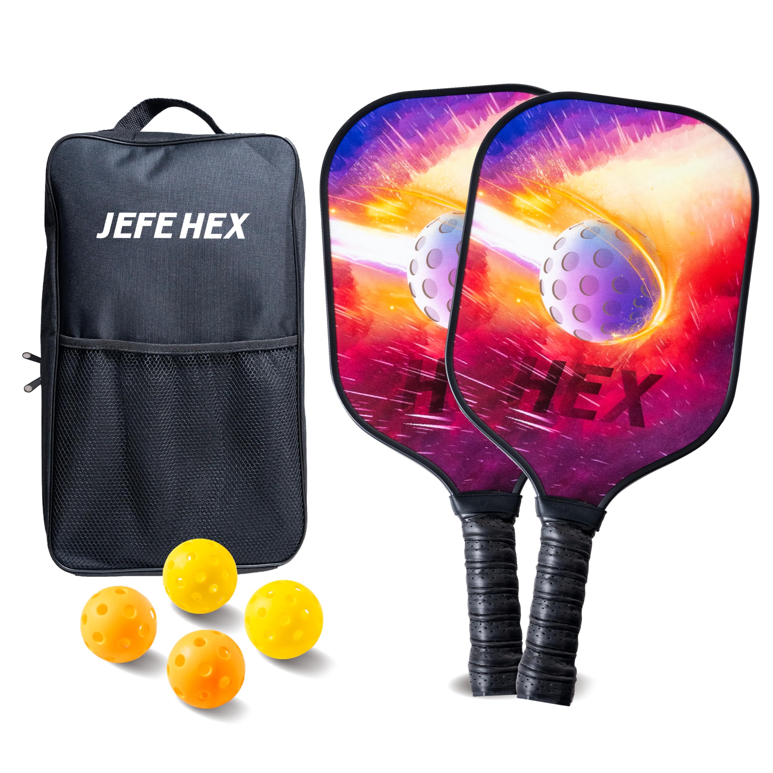 Amazon | JEFE HEX ピックルボールパドルセット グラスファイバー表面