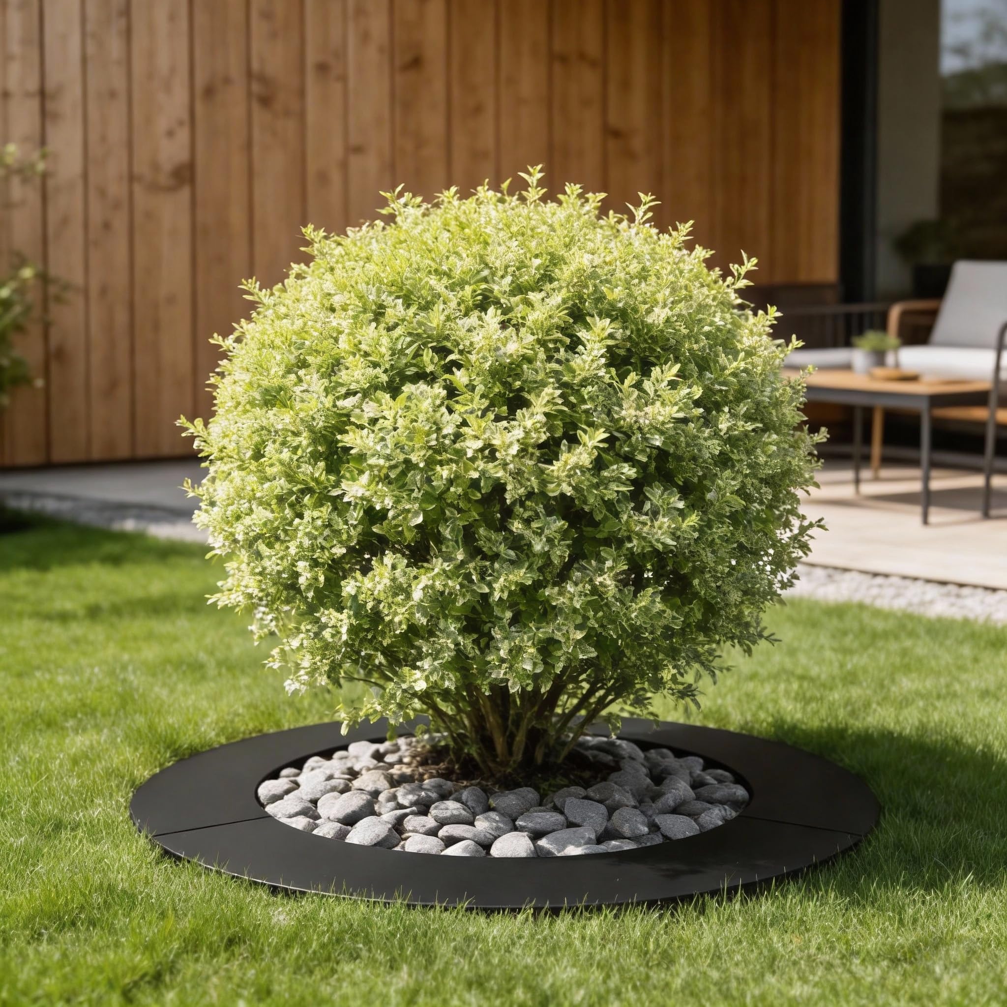 YRHome Rasenkante aus Metall Schwarz Verzinkte Beeteinfassung Ø60/90cm Mähroboter Baumring Mähkante für Bäume & Sträucher Beetumrandung Wetterfest Beetbegrenzung für Baumschutz Gartendeko