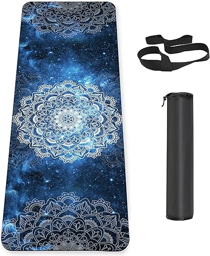 Miniatura 10 de Tapete de yoga antideslizante TPE, tapete de entrenamiento para hombres y mujeres, tapete de entrenamiento grueso con correa de transporte, tapetes