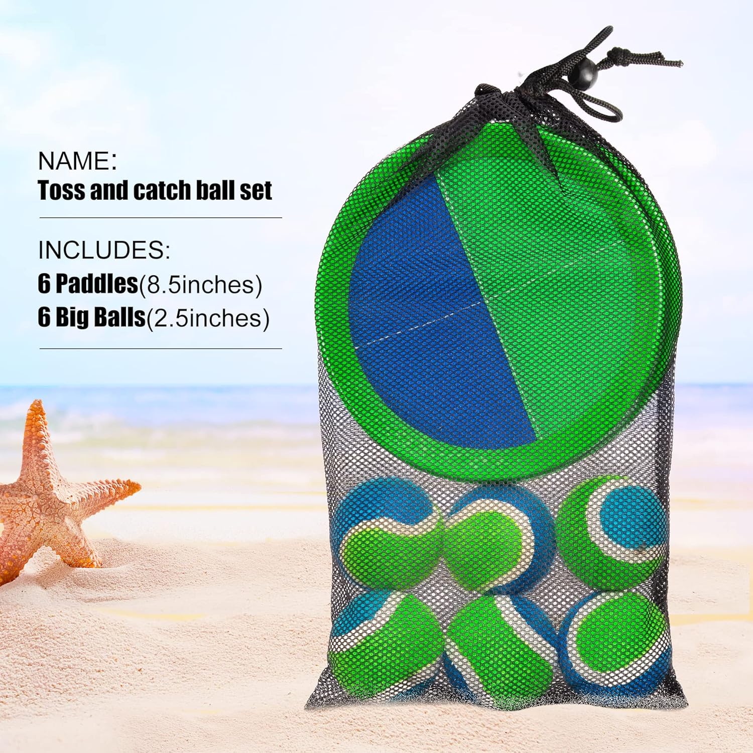 Ball Game Outdoor Toss and Catch Ball Paddle Sticky Ball Game Classic Sport Set Yard Indoor Lawn Beach Toy for 3 4 5 6 7 8 9 10 11 12 Years Old Kid Boy Girl Adult Family Party Halloween Birthday Gift : Toys & Games