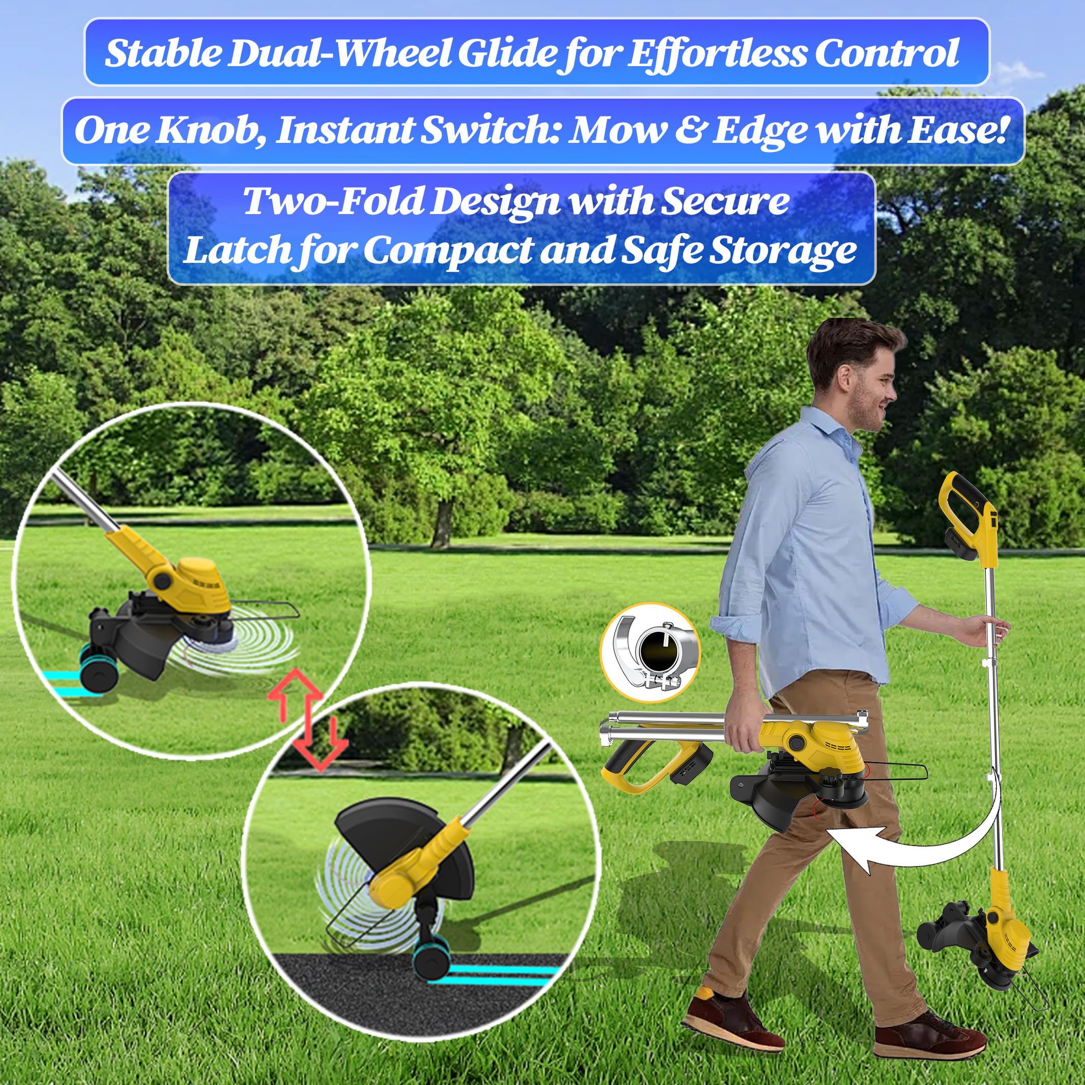 Battery Whipper Snipper Weed Wacker 094 Two-Durable-Line Metal