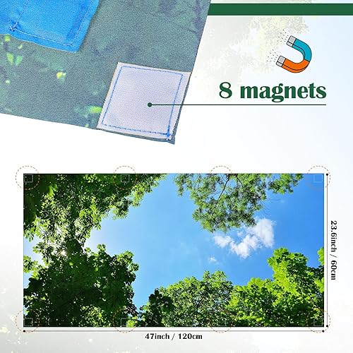 Miniatura 2 de 6 cubiertas de luz fluorescente con 48 imanes, filtros de luz magnéticos decorativos para techo, aula, oficina, cocina, decoración (árbol)