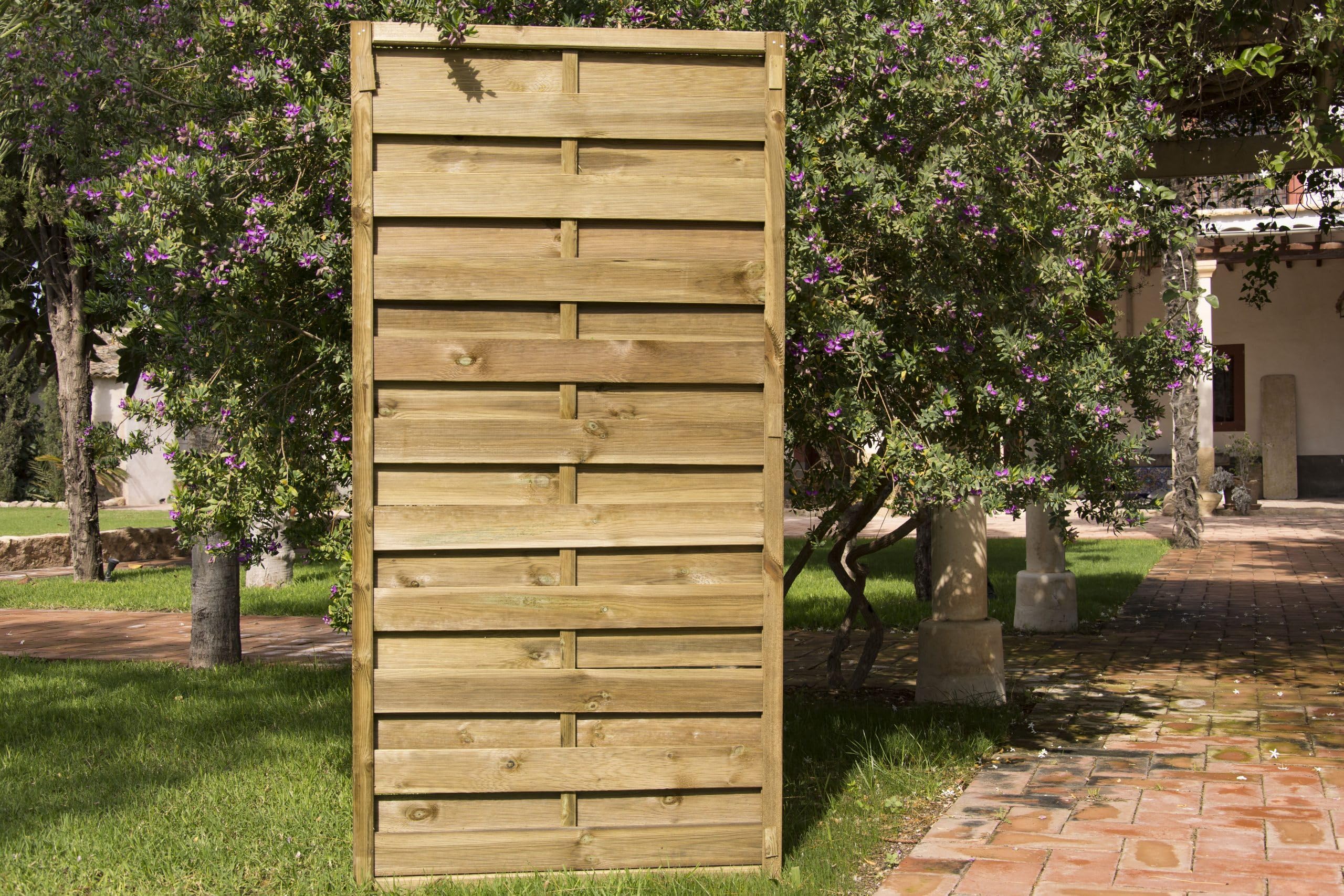 Suinga Panel Decorativo de Madera Recto 90 x 180 cm | Celosia para Jardin, Terraza y Ocultacion Exterior | Paneles Decorativos de Diseño