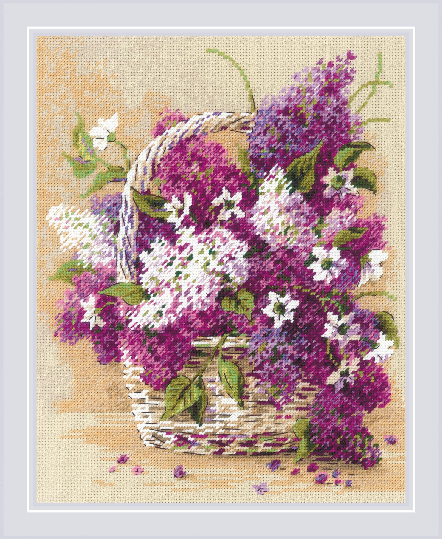 RIOLIS 2359 Korb in Lila Kreuzstich-Set Zählmuster 24 x 30 cm