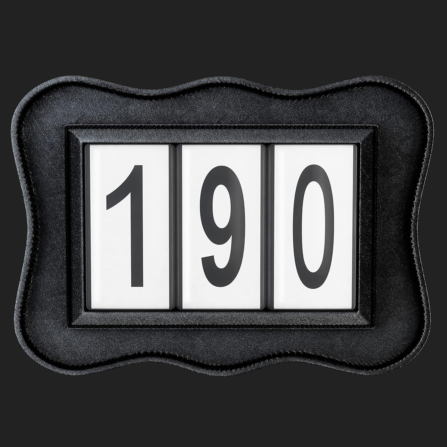 Genuine Leather Number Holder Pair for Bridle or Saddle Pad. 3 Digit Easy Change Numbers. Built in Clip for Secure Attachment. 2 Number Holders Included