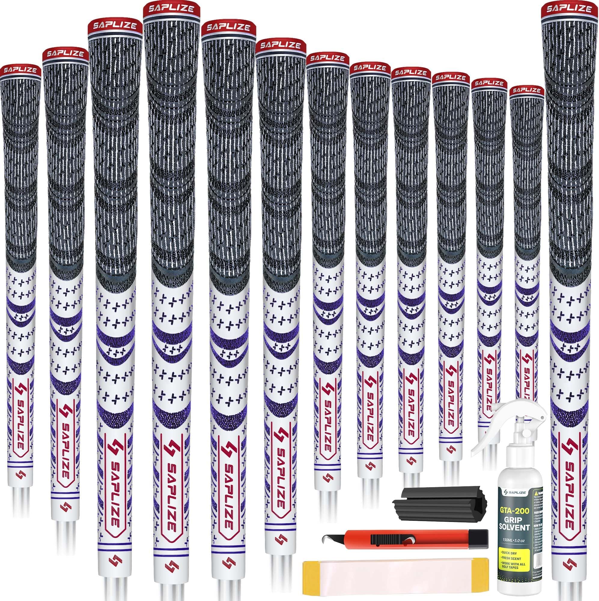 Cross Cord Golf Grips Set of 13 Grips with Tape or Full Regripping Kit, Std/Mid/Jumbo, Low Taper Design, Multi-compound Hybrid, Anti-Slip Golf Club Grips, CL03 Series