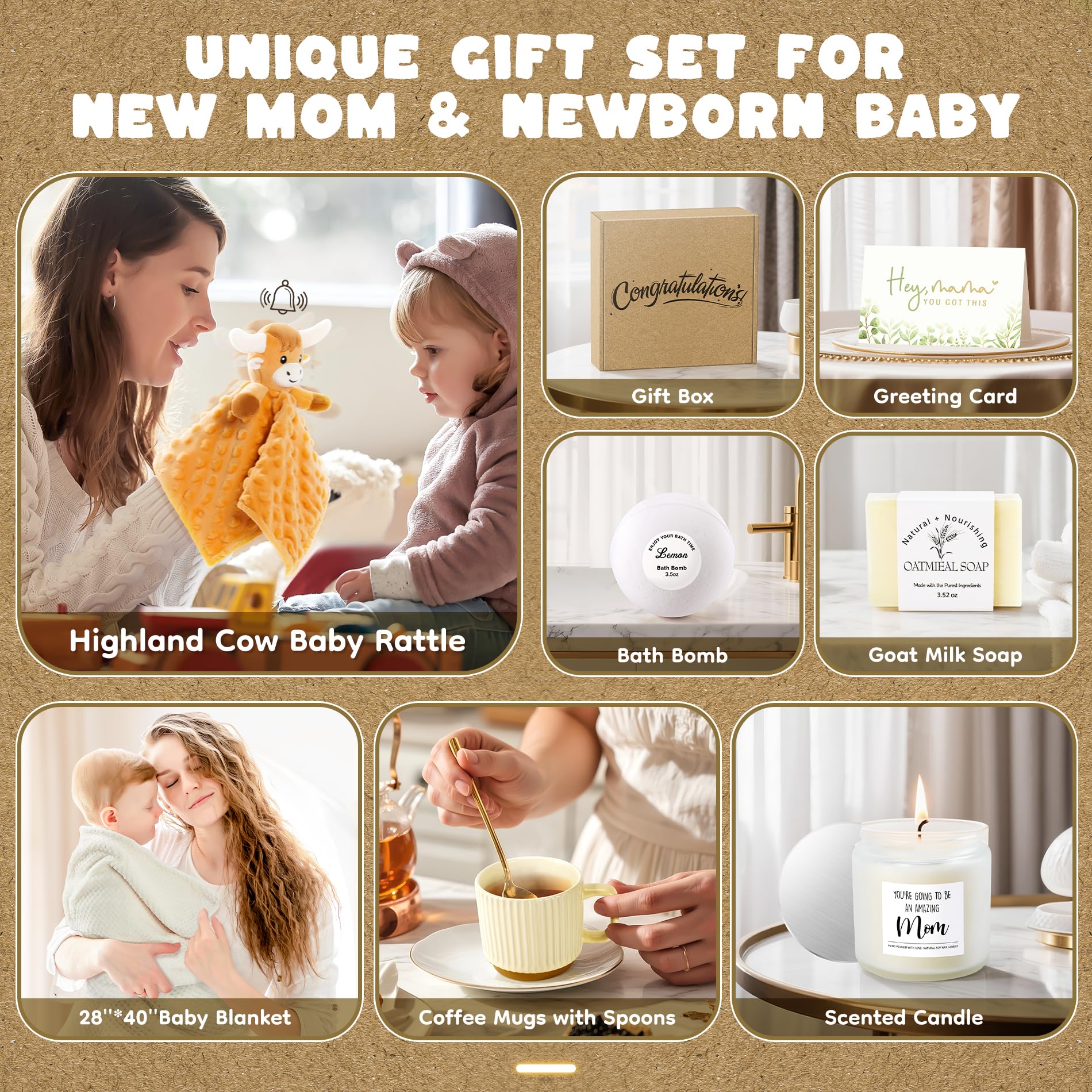 New Mom to Be Gifts New Mom Self Care Gift After Baby New Mom Gifts Set After Birth Hamper Postpartum Gifts for Mummy Newborn Baby Essential Pregnancy Gifts for Expecting Mom - Image 2