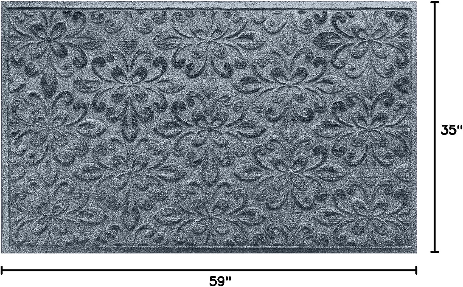 WaterHog Mat for Entryways – Indoor/Outdoor Mat for Home Entrance, Durable Dirt Trapping Design for Front or Back Door, Heavy Duty Floor Covering – Phoenix Collection - Bluestone 3' x 5'