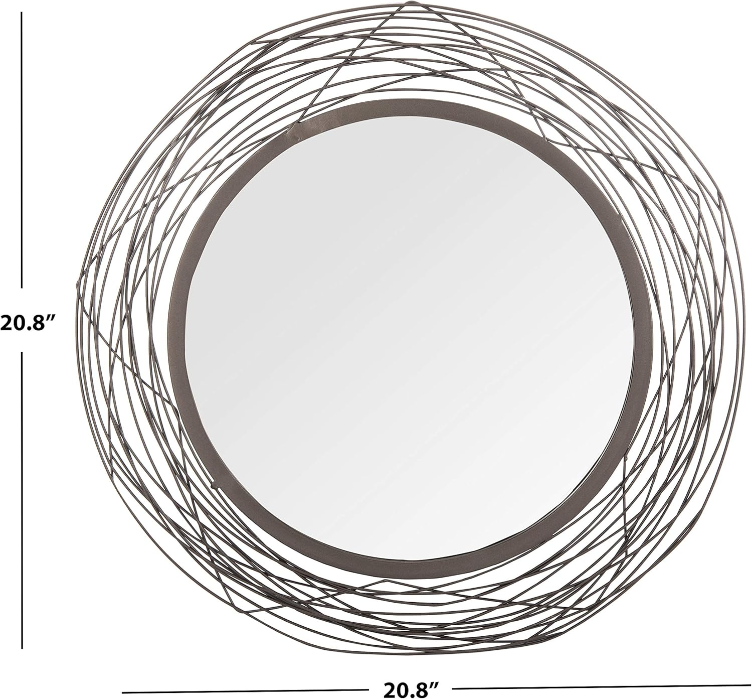 SAFAVIEH Home Nixie Black Round 29-inch Decorative Accent Mirror