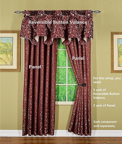 Miniatura 6 de Today's Curtain Madison Panel 55 pulgadas de ancho x 63 pulgadas de largo, color burdeos