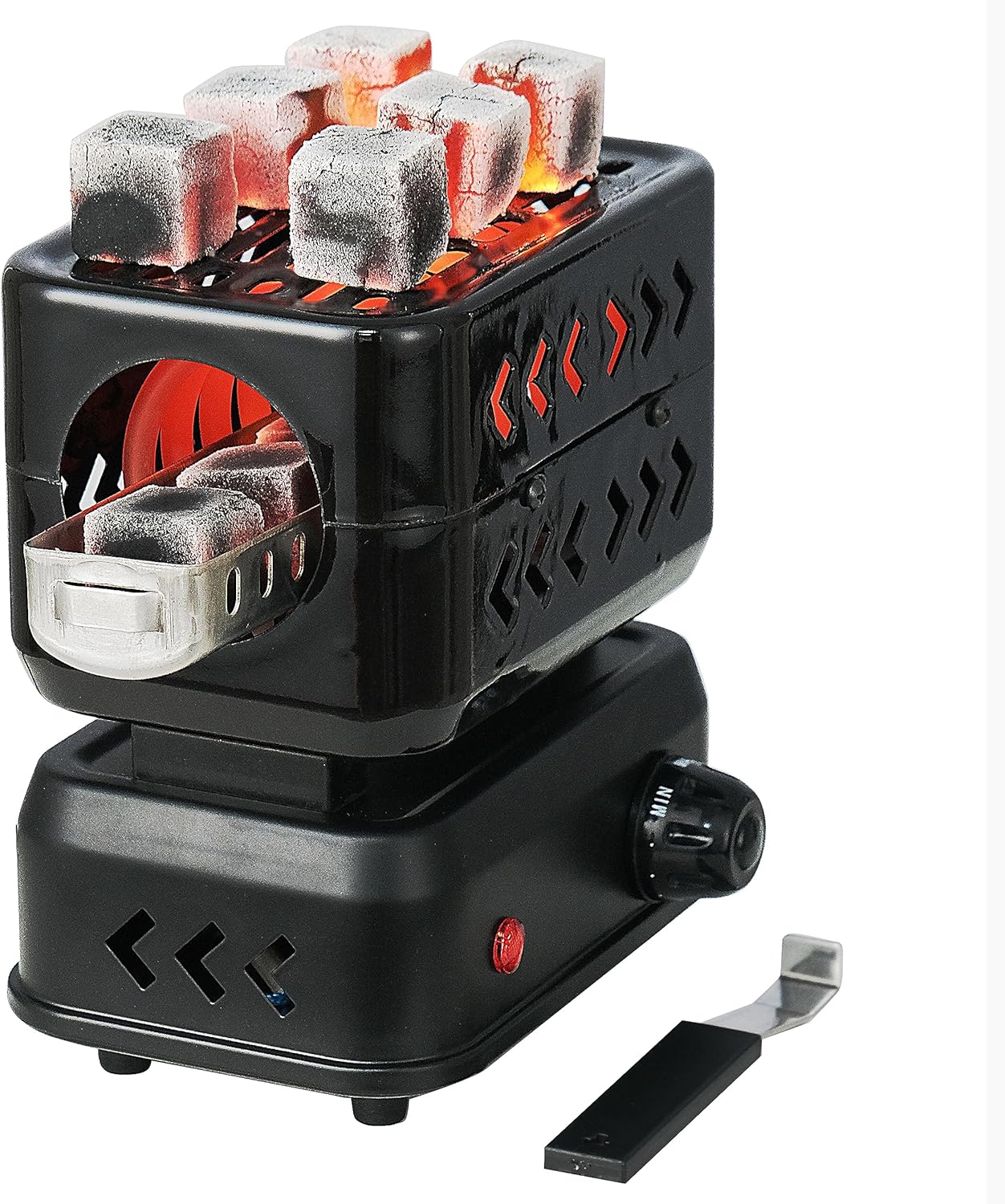 minkah 3D Coal Burner Charcoal Starter Hot Plate Electric Stove Coconut Starter Multipurpose Turbo Coal Burner 1200W High Power Cube Coil Burner Fire Starter Faster Heating