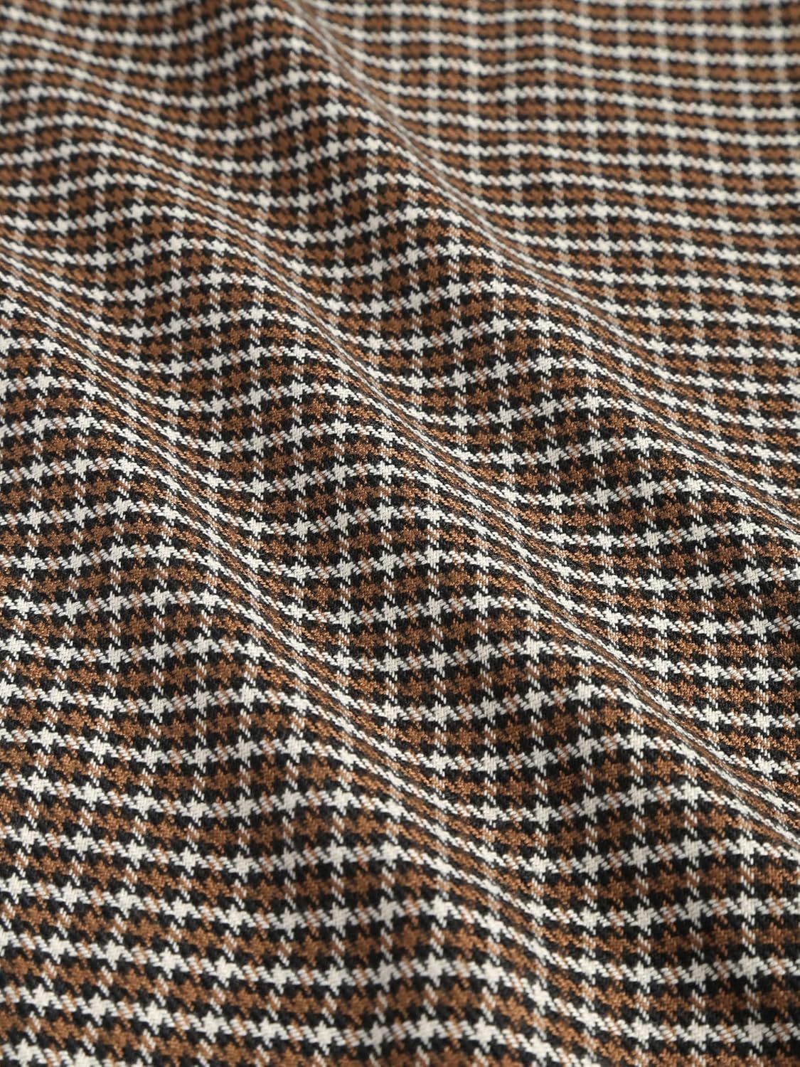 CIDER Houndstooth High Waist Belted Wide Leg Trousers - Image 7