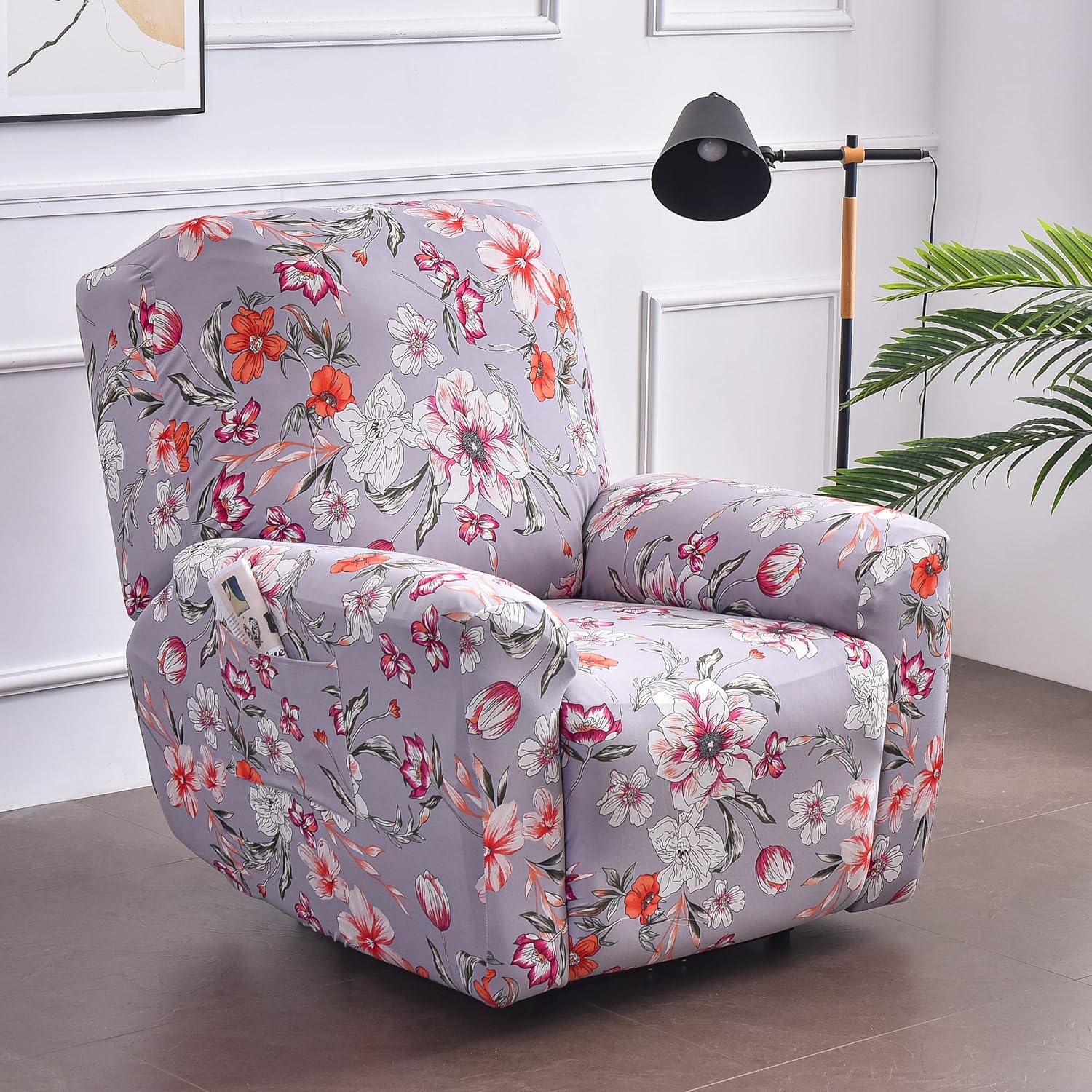 Armchair Covers Recliner Chair Covers 4 Pieces Relax Recliner Chair Slipcovers Spring Flowers