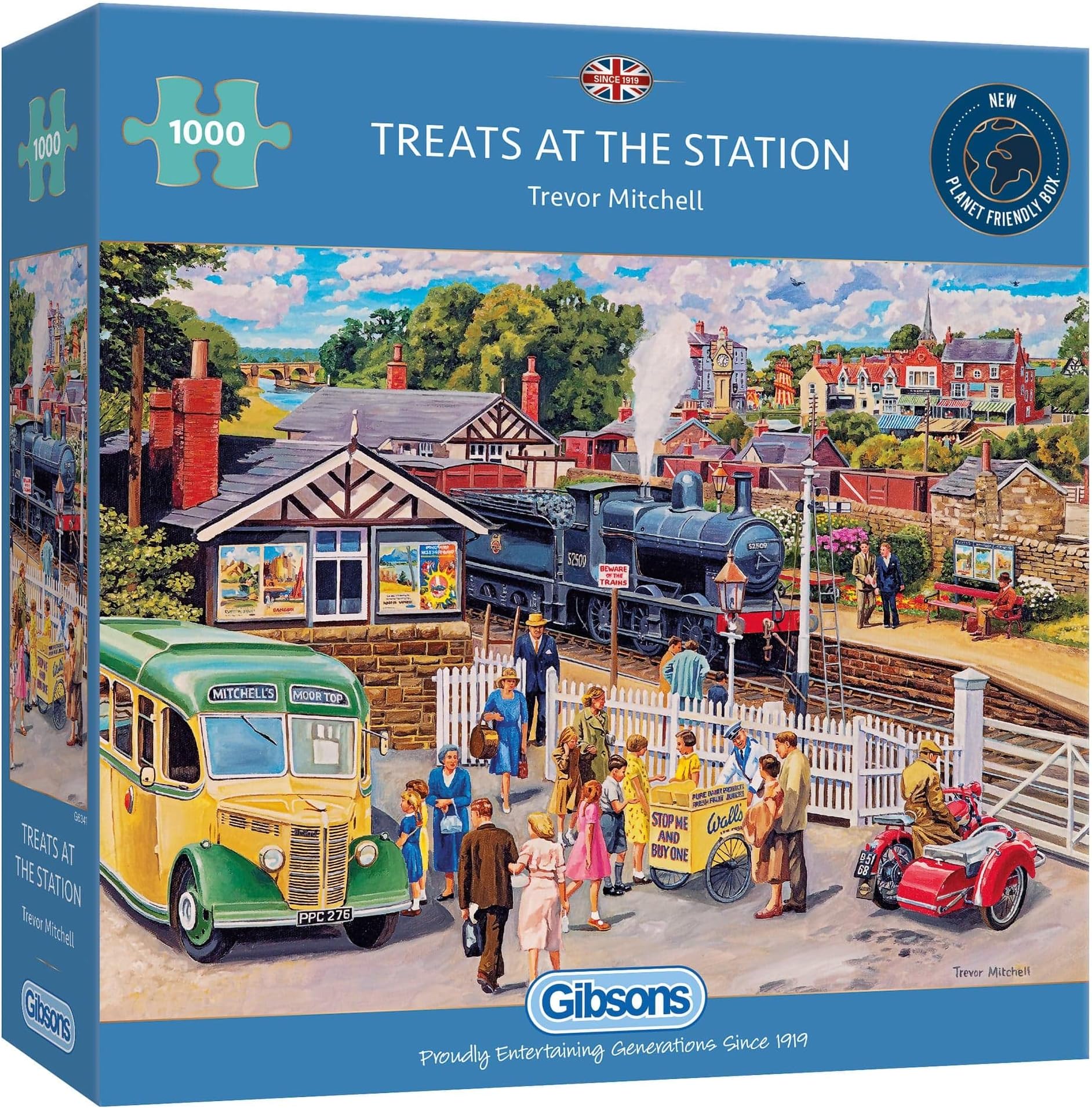 Gibsons Treats At the Station 1000 Piece Jigsaw Puzzle | Train Jigsaw Puzzle | Sustainable Puzzle for Adults | Premium 100% Recycled Board | Gibsons Games