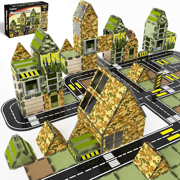 GobiDex Magnetic Tiles Army Toys Building Set for Kids Ages 3+