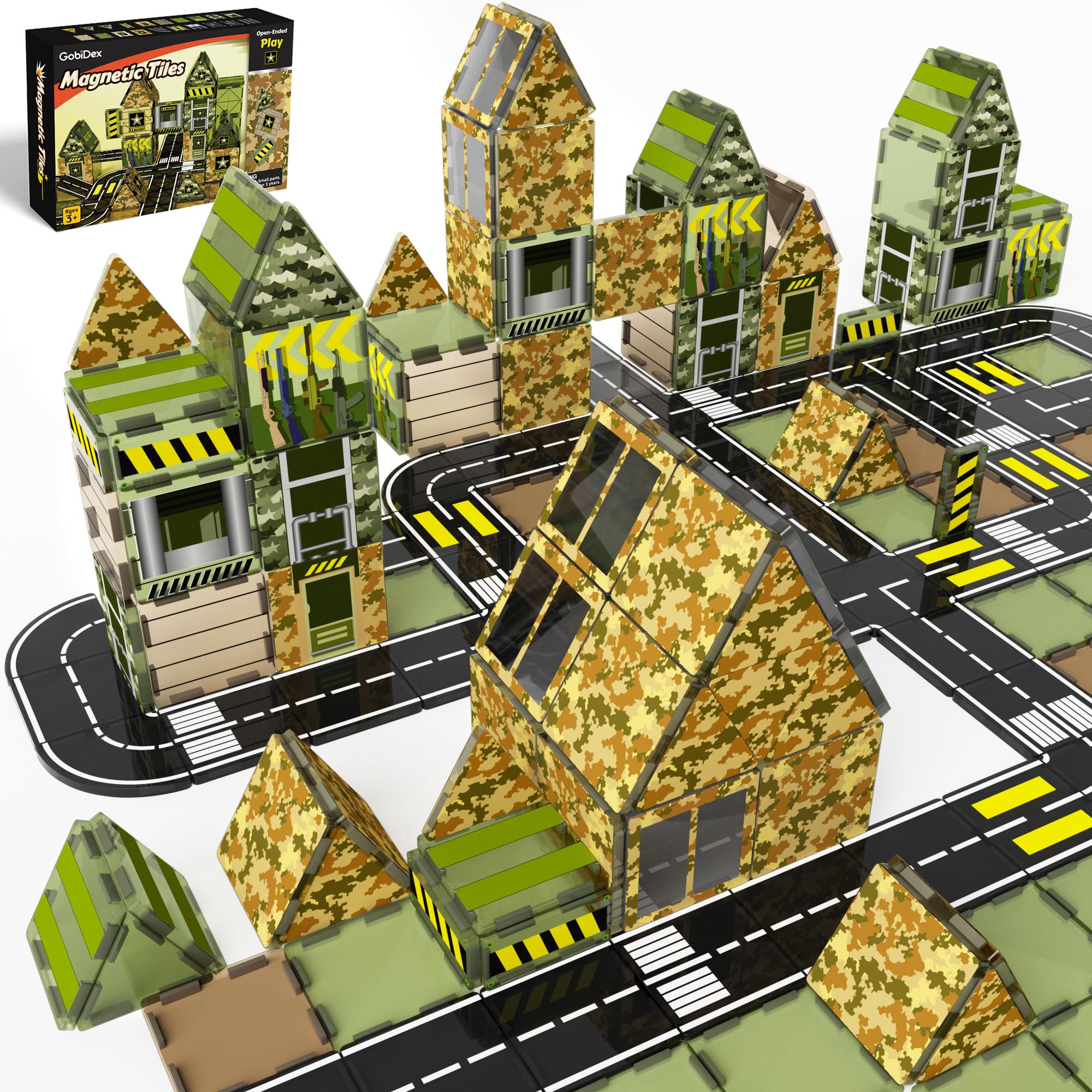 Magnetic Tiles Army Toys Building Set for Kids Ages 3+
