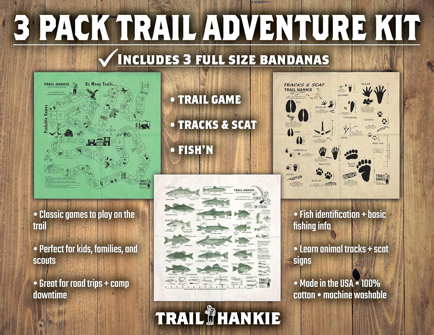 3-Pack Trail Adventure Bandanas