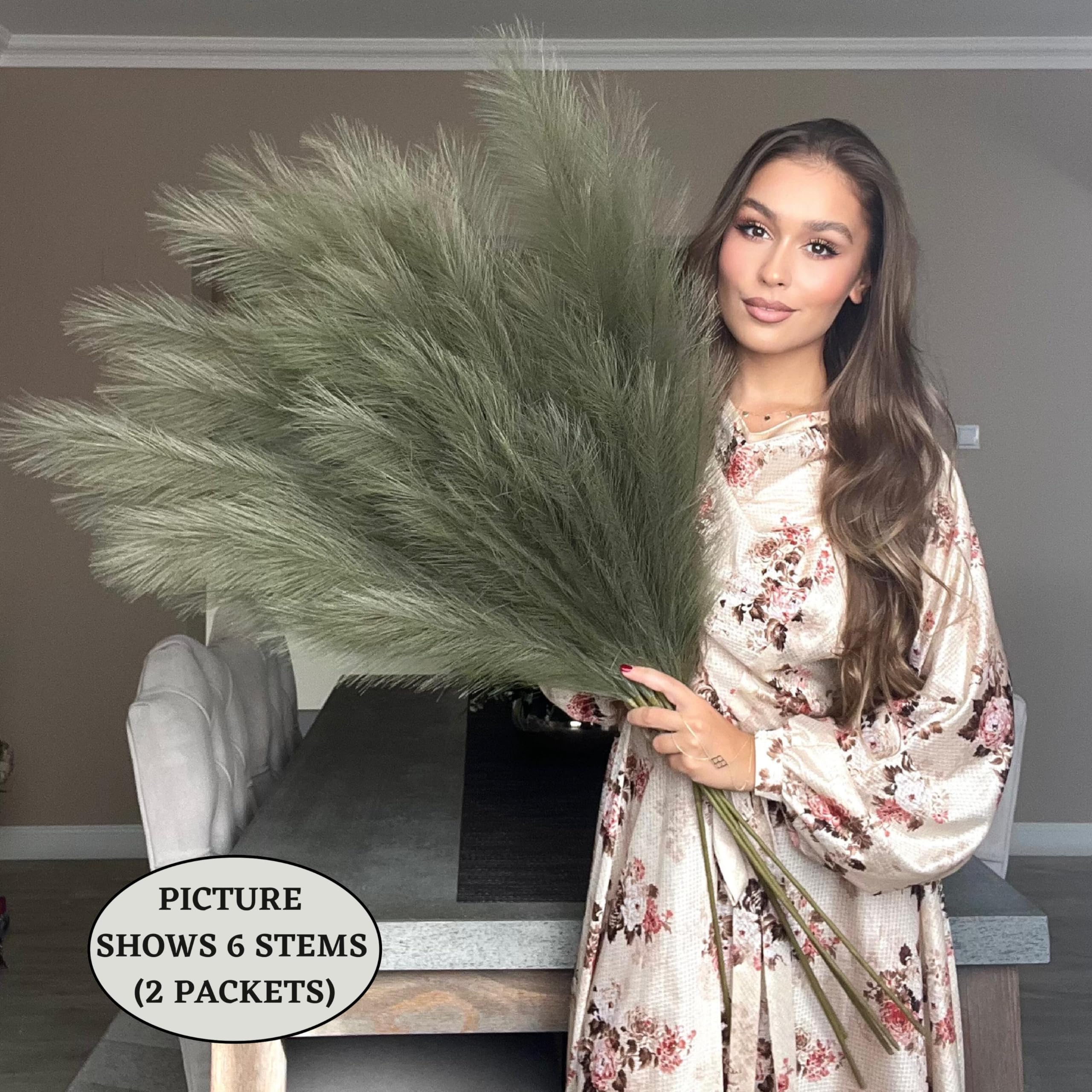Faux Pampas Grass 2 (Khaki Green)