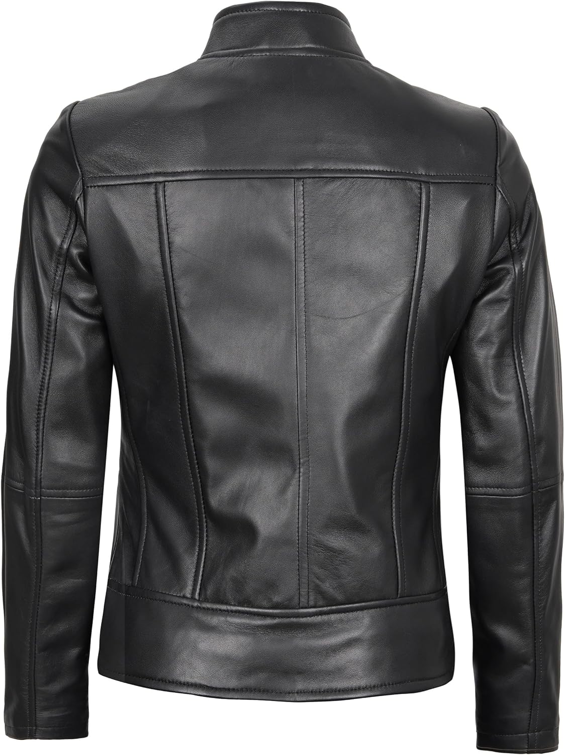 fjackets Leather Jacket Women - Cafe Racer Real Women's Leather Jackets Stylish Lambskin Leather Jacket For Womens - Image 5