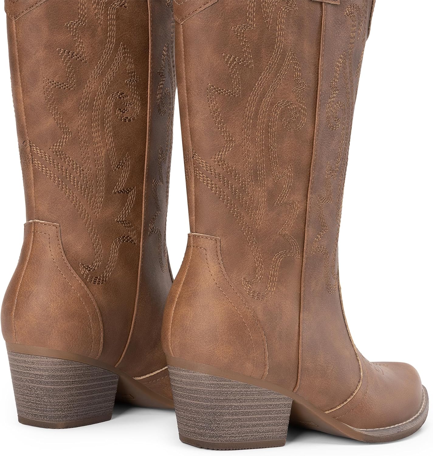 DREAM PAIRS Women's Cowboy Cowgirl Boots Embroidered Pointed Toe Low Heel Western Mid Calf Boot for Theme Party Country Concert - Image 7