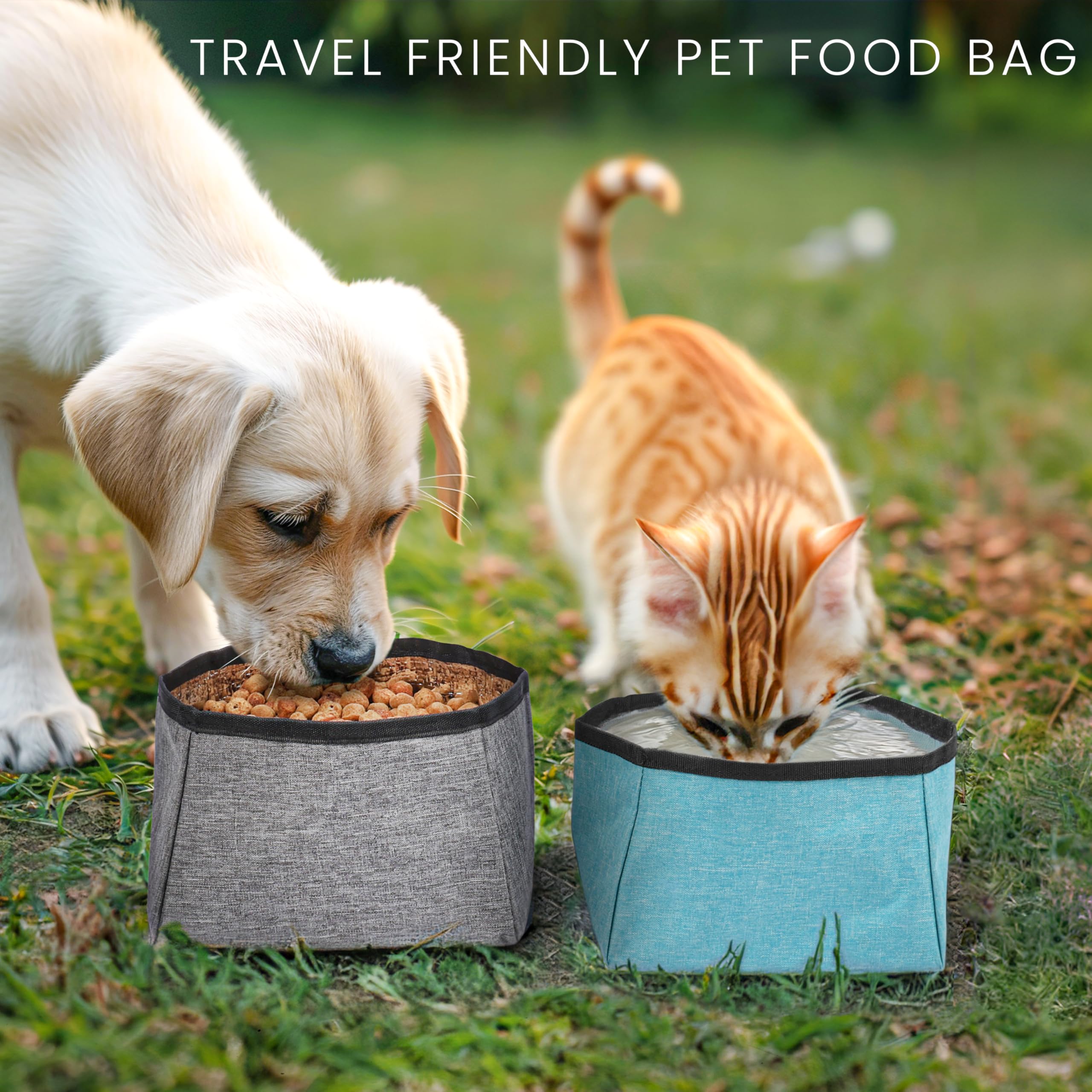 Borsa Da Viaggio Per Cani Con Ciotole Pieghevoli - Porta Crocchette E Accessori - Foto 10