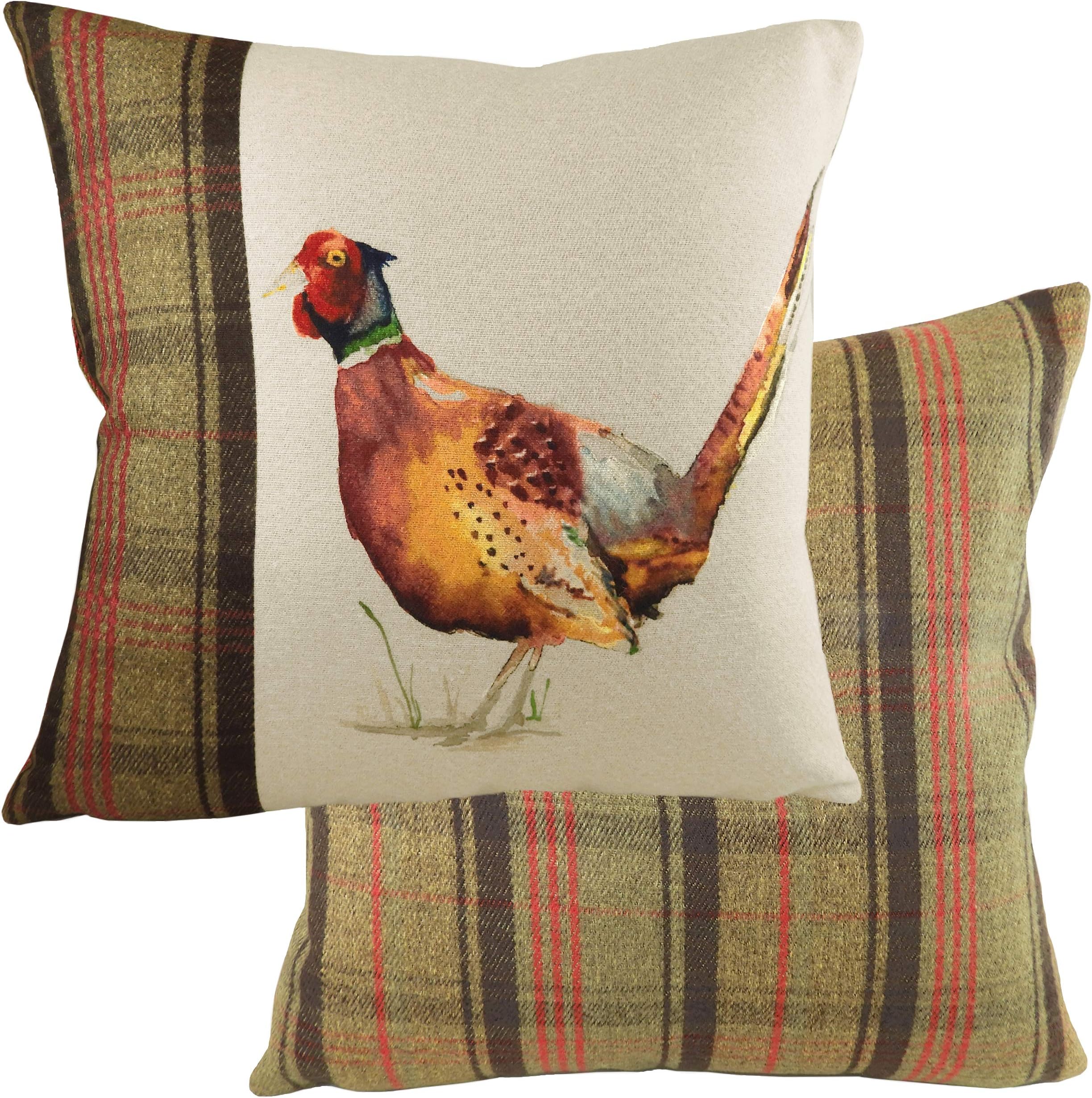 Evans Lichfield Hunter Pheasant Feather Filled Cushion, Multi, 43 x 43cm
