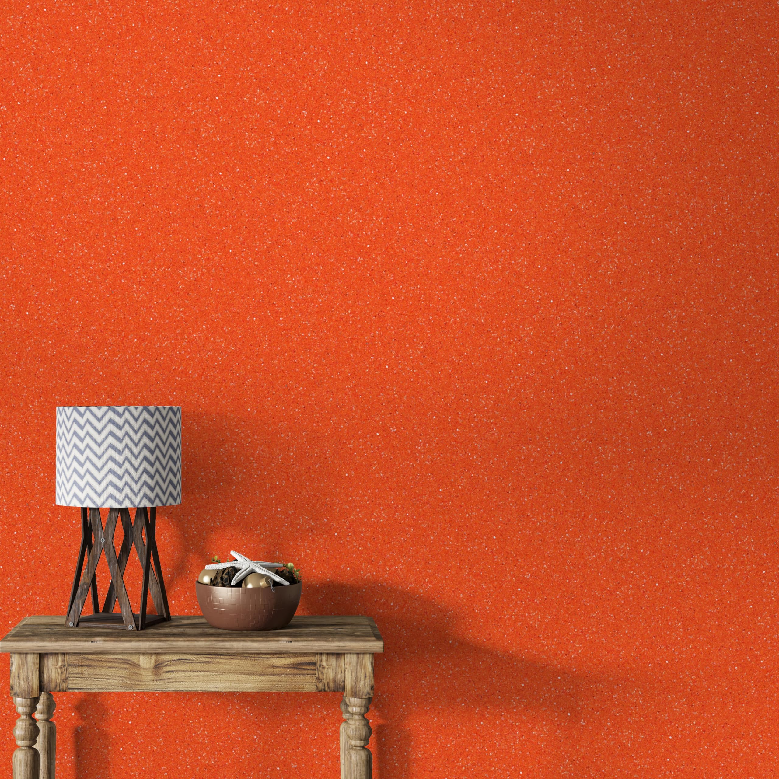 Belka B21 Papier Peint Orange Brillant, Pur Coton Et Pierre De