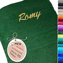 Lashuma Personalised Sauna Towel XXL London Large Sauna Towel Embroidered with Name 80 x 200 cm Green Fir