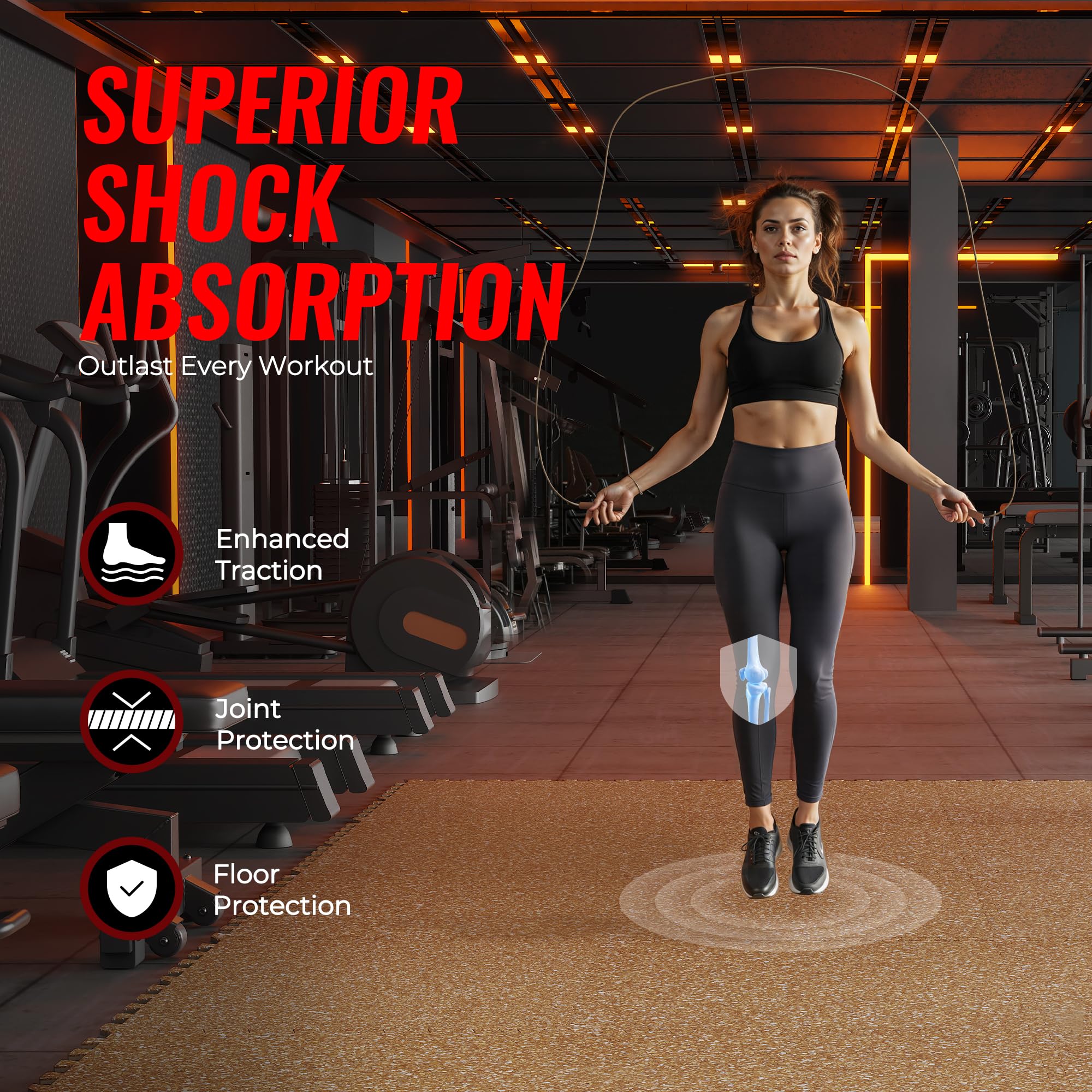 SUPERJARE 0.79'' Extra-Thick 6 Pcs 24 Sq Ft Exercise Equipment Mats — Amazon image 3