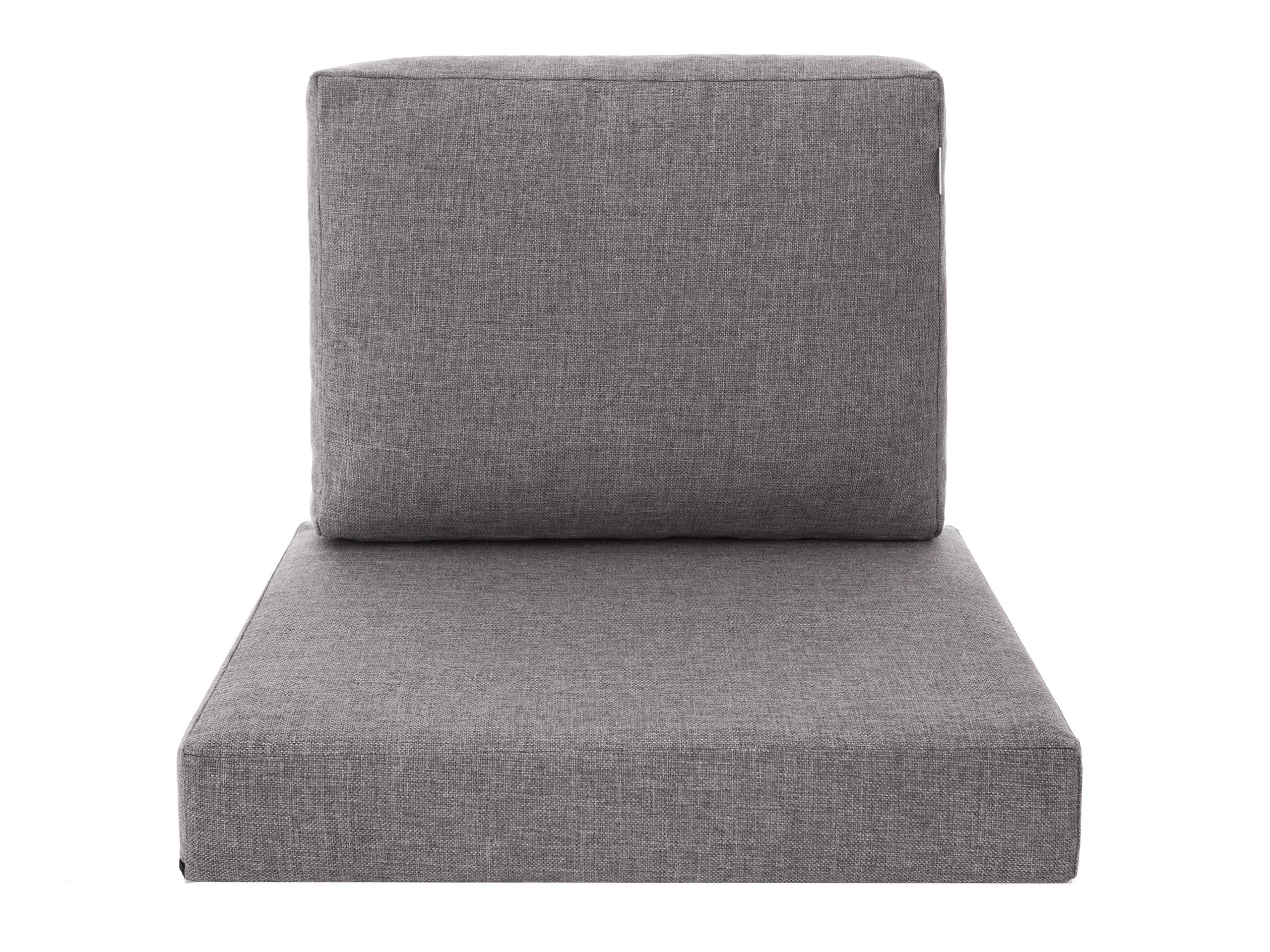 PillowPrim Kissen Set für Rattan/Korbsessel, Rückenlehne Sitz, Sitzkissen Outdoor Sitzpolster Gartenstuhl, Sitzauflage Rattan-Stuhl, 60x55x40 cm - Grau