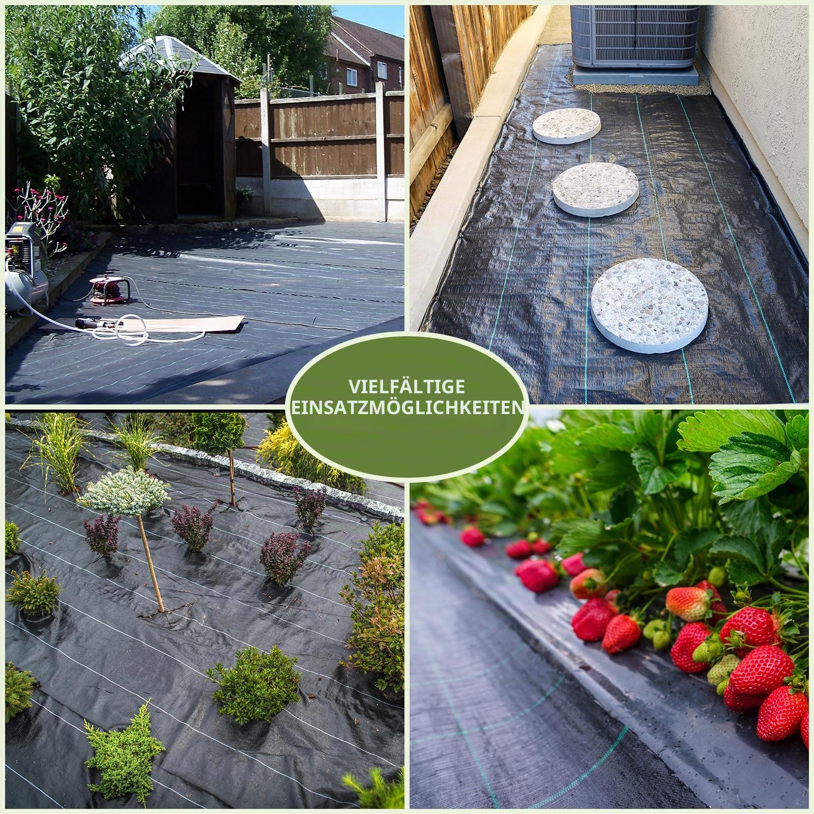 Velway Unkrautvlies Garten Extra Stark 2x10M - Unkrautvlies Wasserdurchlässig, Reißfestes Bodengewebe Unkrautflies für Garten, Hochbeet, Einfahrt usw., Anti Unkrautvlies Pflanzfolie