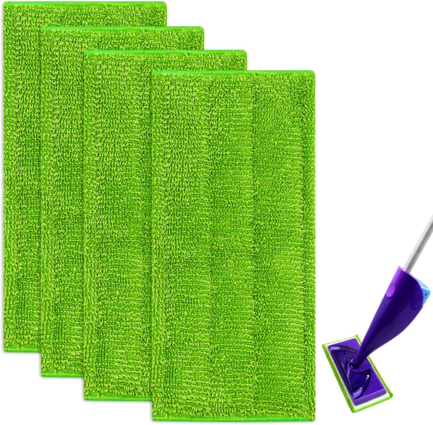 Thicker Microfiber Mop Pads Compatible with Swiffer Wet Jet Mop Reusable and