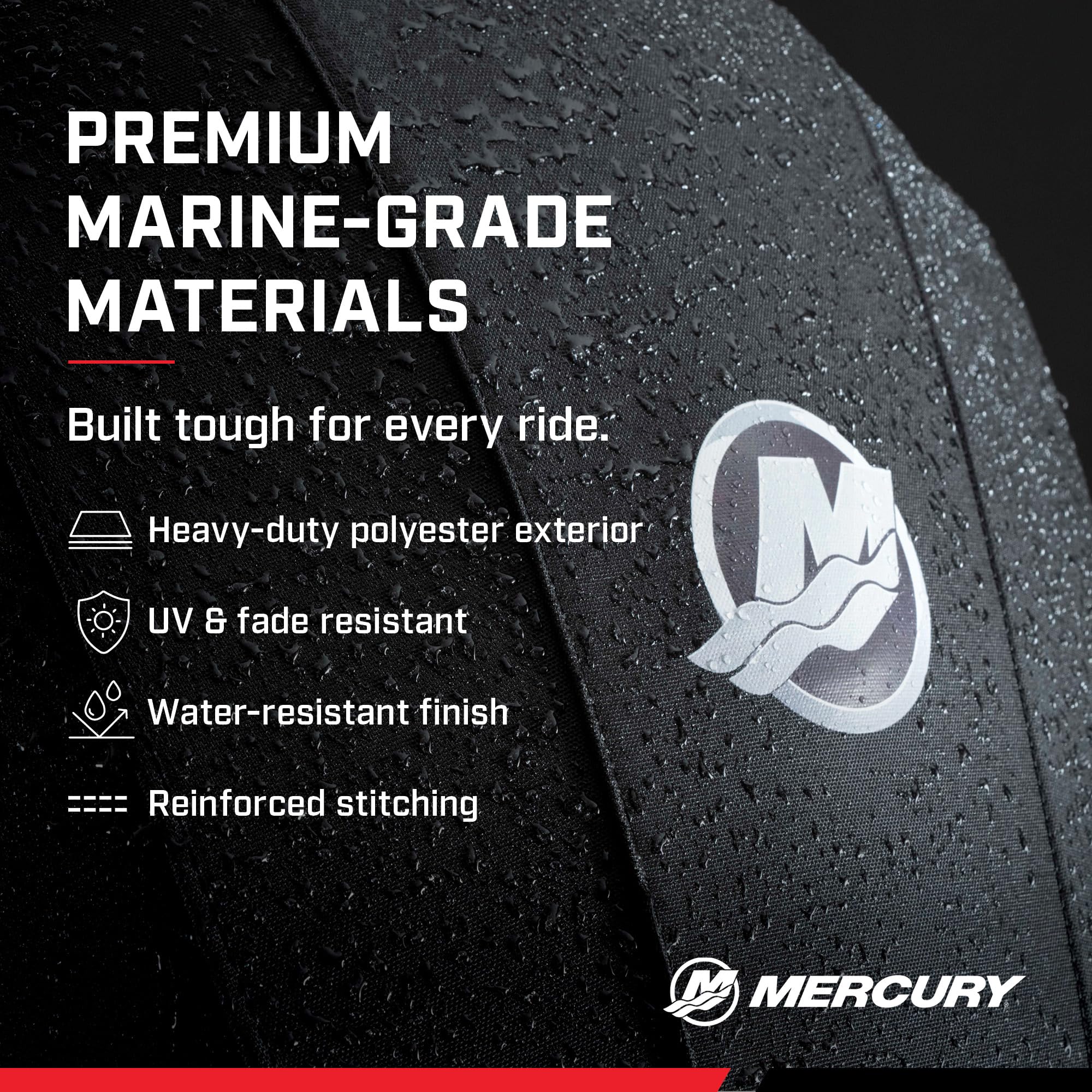 MERCURY Engine Cowl Cover, Copertura del Cappuccio del Motore Unisex, Nero