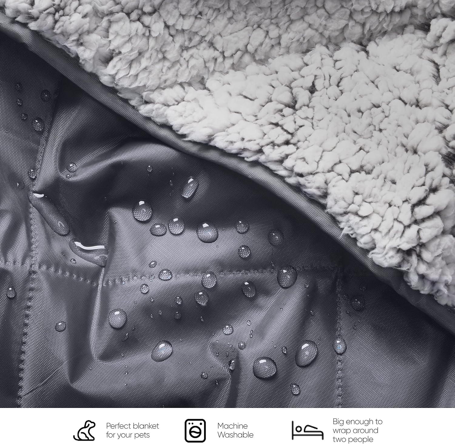 EverSnug Extra Thick Sherpa Fleece Blanket, Large - Waterproof, Windproof, Washable - For Camping, Picnics, Outdoors EverSnug Extra Thick Sherpa Fleece Blanket, Large - Waterproof, Windproof, Washable - For Camping, Picnics, Outdoors