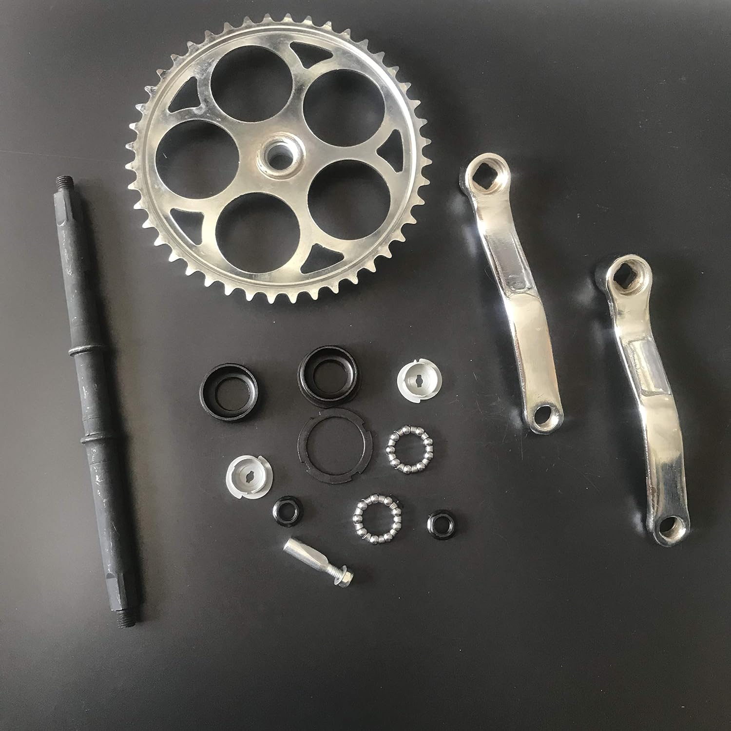 36T/44T Bicycle Wide Crank Assembly Kit 3pcs - 2 Stroke & 4 Stroke Gas Motorized Bicycle