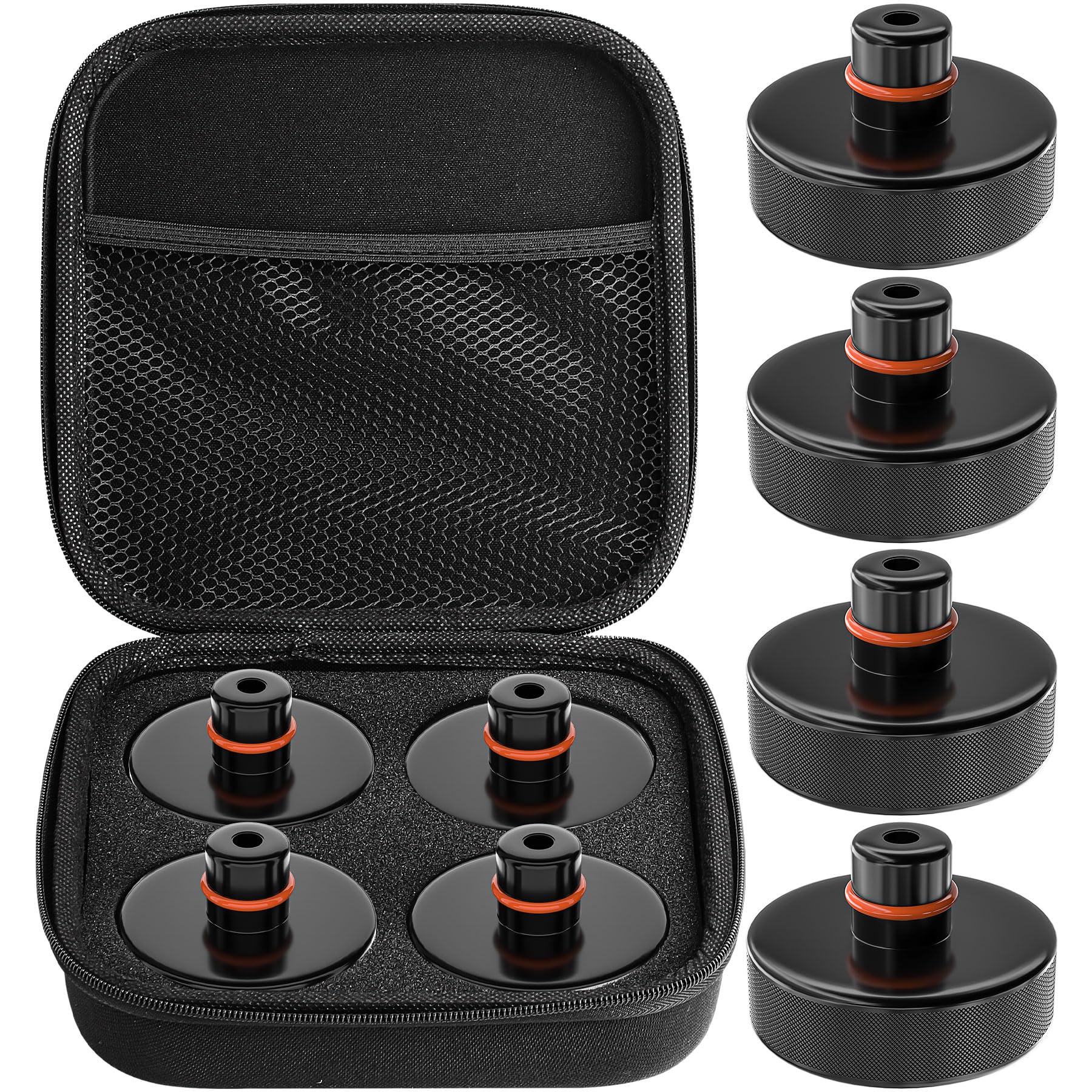 4PCS Almohadilla de Elevación para el Tesla Model 3/S/X/Y,Almohadillas de Goma Gato Hidraulico,Soporte Tesla Jack Pad Protege,Almohadillas de Goma para Modelo Tesla