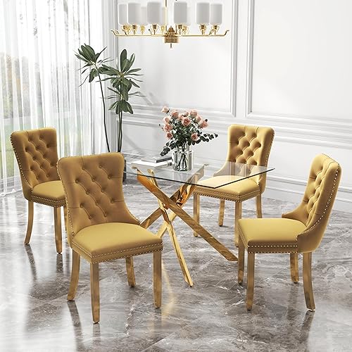 Miniatura 71 de Juego de comedor de cristal de lujo plateado de 5 piezas, juego de mesa de cocina minimalista moderno para 4 personas, juego de comedor con negro +