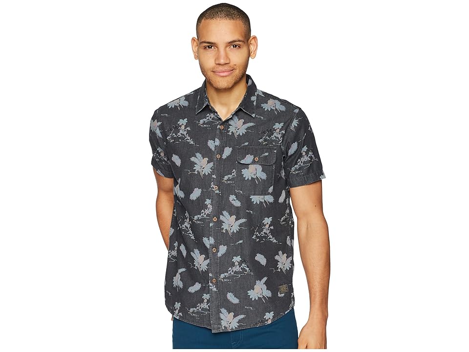 

Rip Curl Melodrone Short Sleeve Shirt (Charcoal) Men's Clothing, Gray