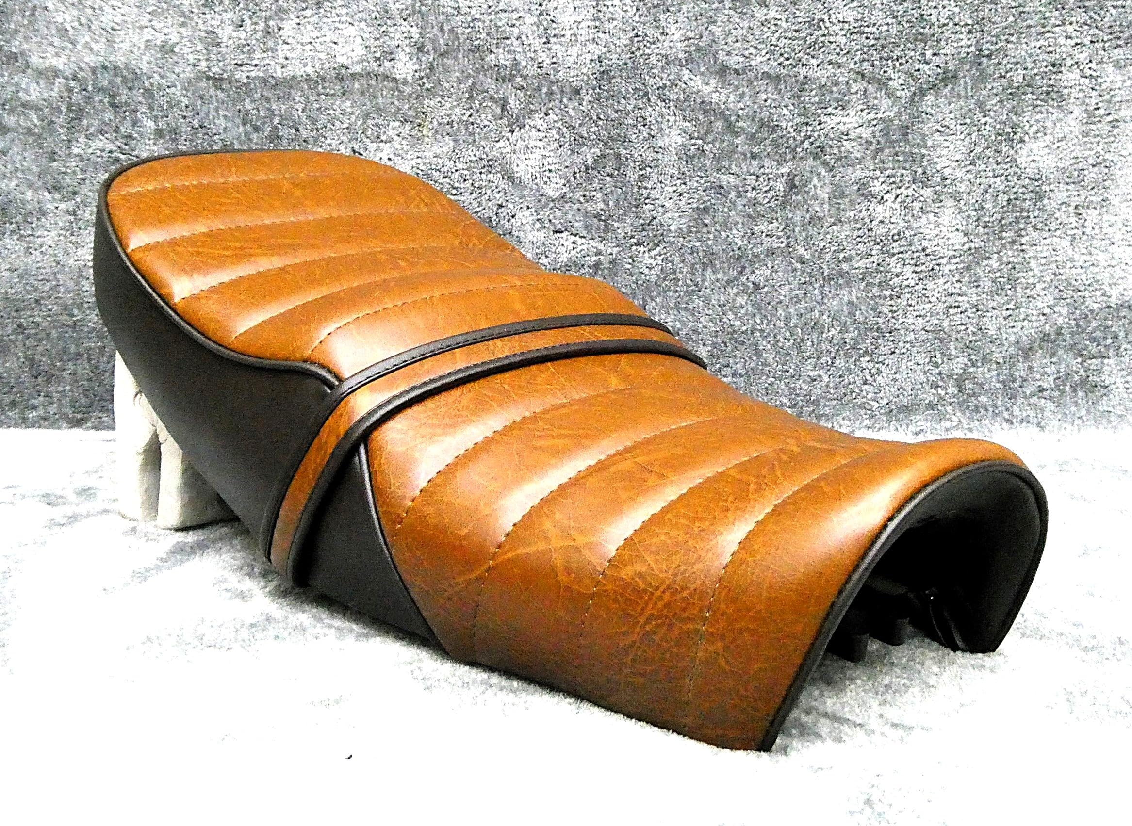 Amazon | エイプ 完成品 シート 茶皮 ツートン | シート本体 | 車＆バイク