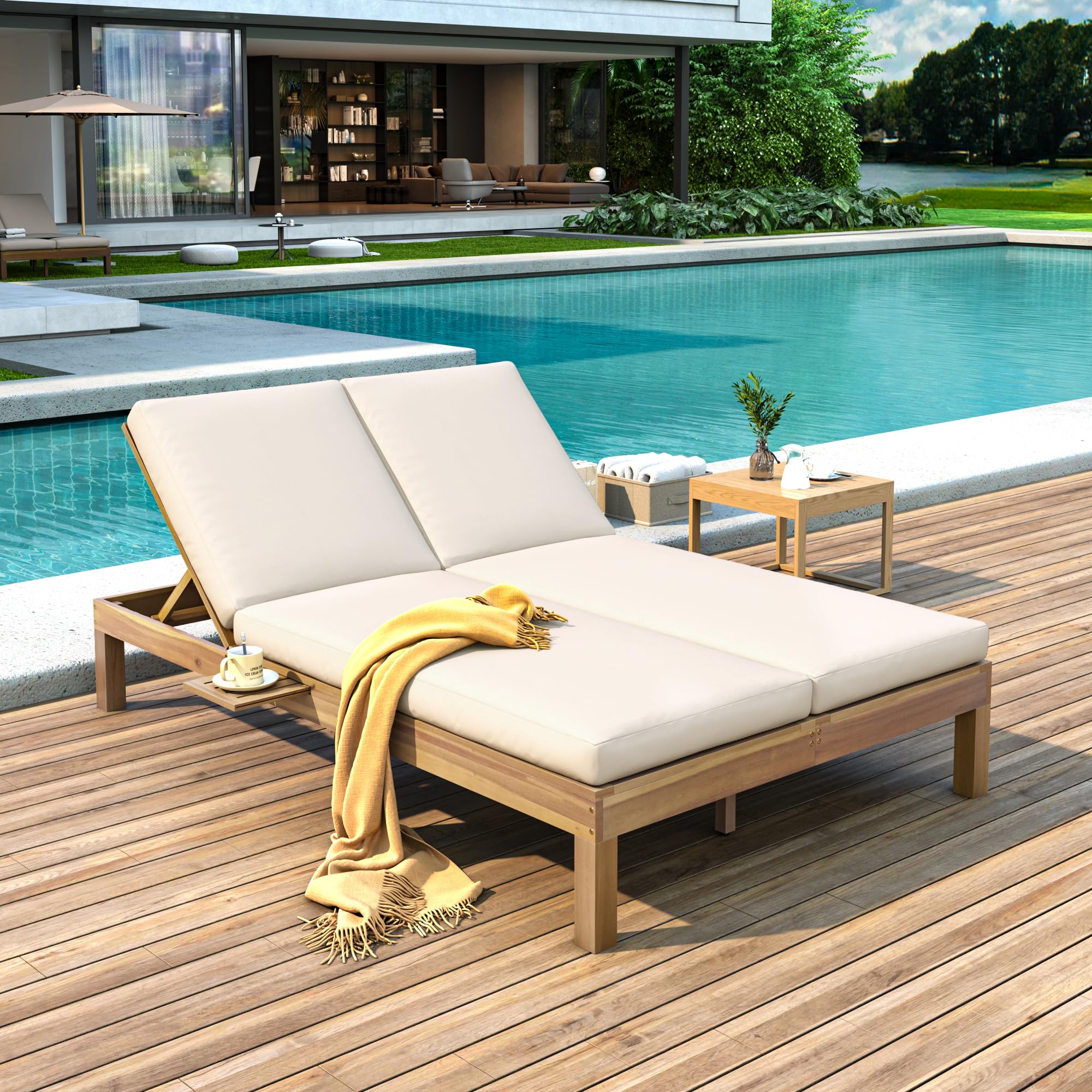 Amazon.com: XD Designs Acacia Wood Outdoor Patio Daybed Sunbed