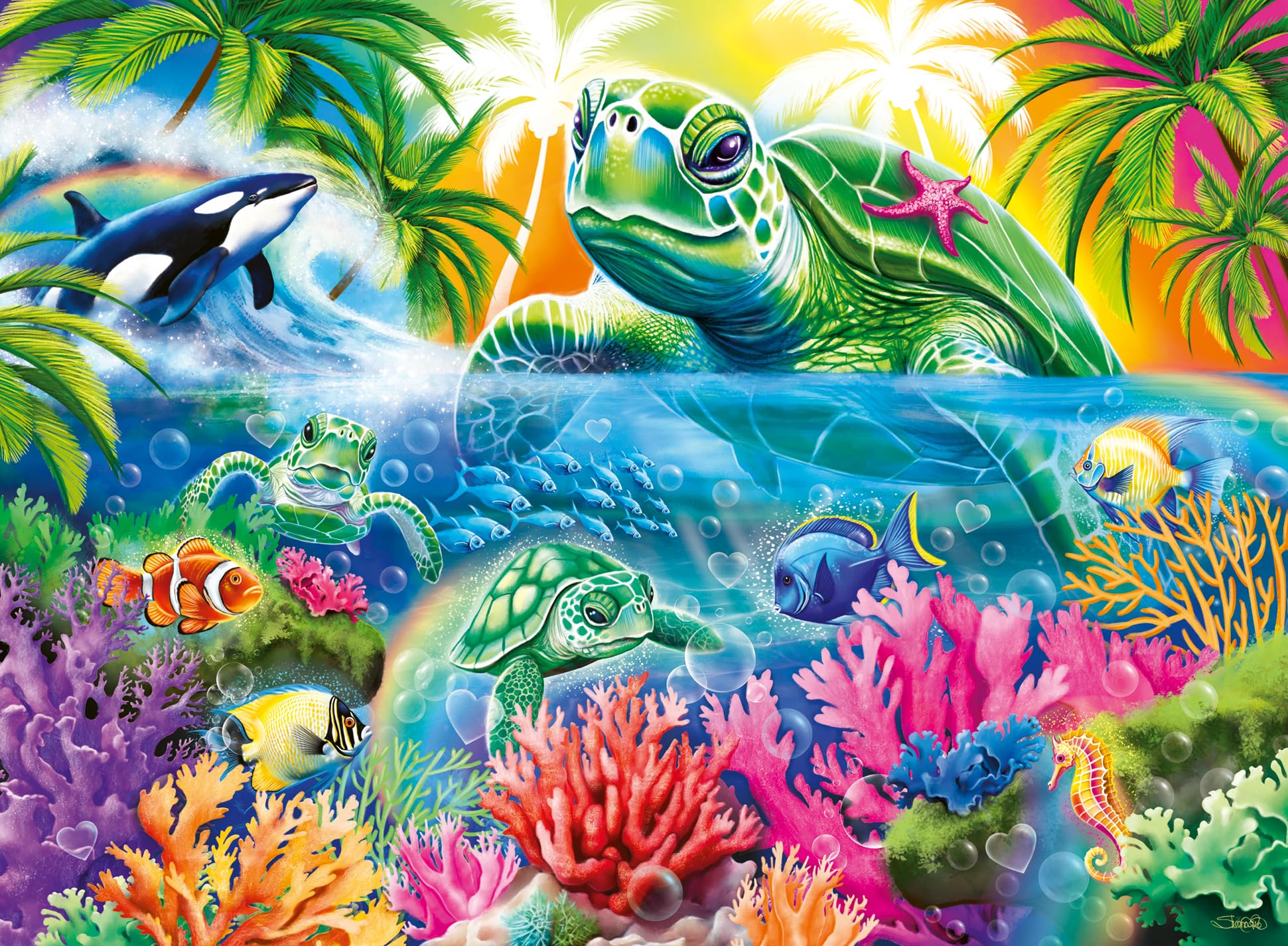 Ravensburger Ocean Treasures 300 Piece XXL Jigsaw Puzzle for Kids Age 9+ – Colourful Underwater Ocean Animals Puzzle with Extra Large Pieces – Dolphins, Turtles & Coral Reef Scene