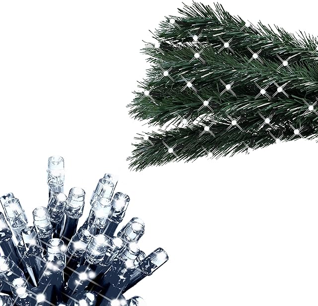 The Christmas Workshop 75660 Bright White Christmas Tree Lights / 600 Static LED Decorative String Fairy Lights / 41.9 Metres Long / Mains Operated / Indoor or Outdoor