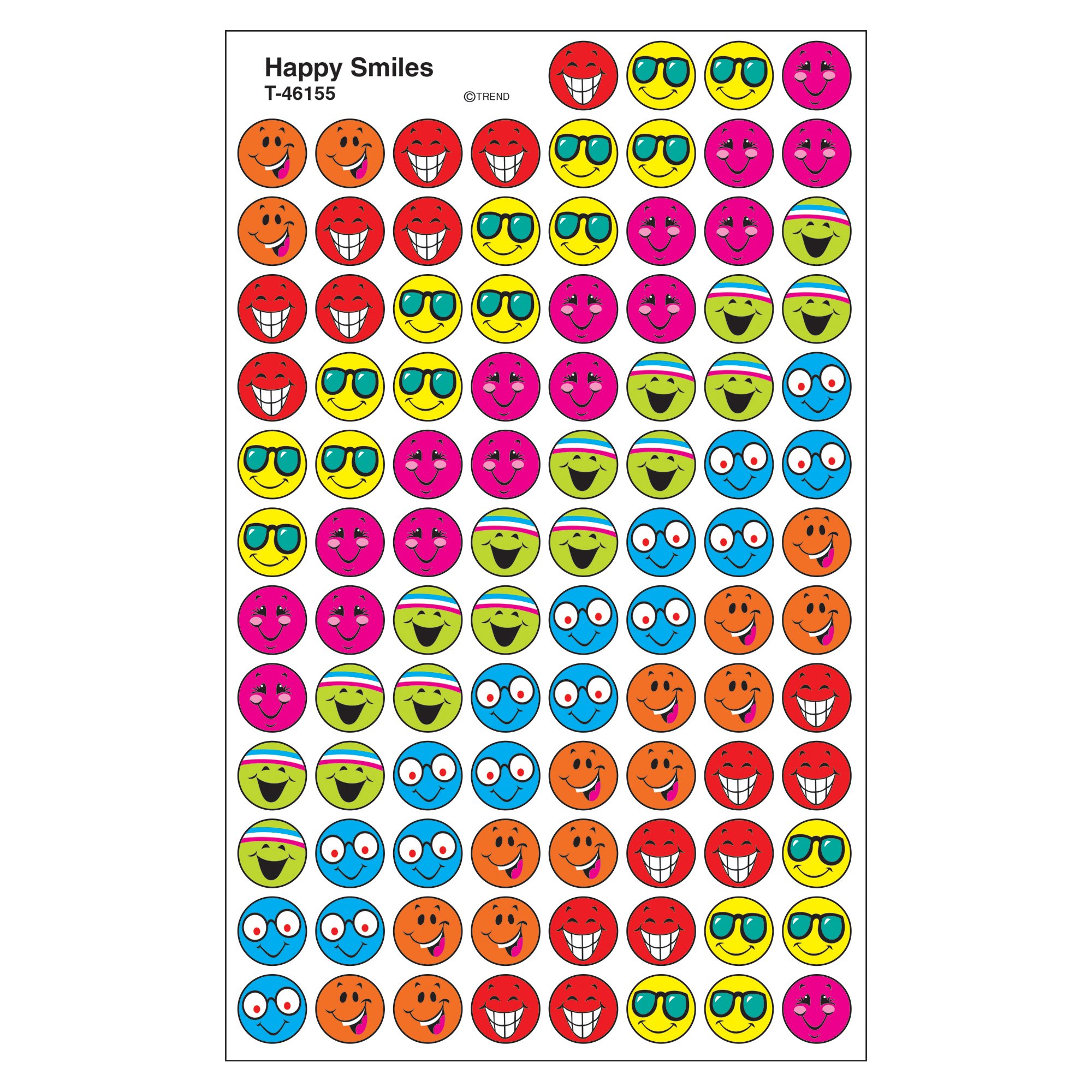 Trend EnterprisesT-46155 Happy Smiles superSpots Stickers, 800 ct, Multi