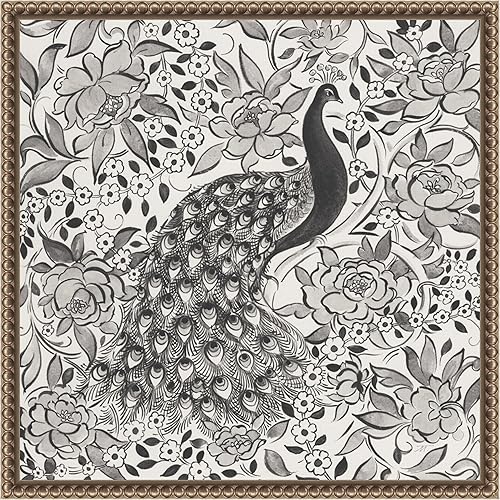 Miniatura 12 de Amanti Art Lienzo enmarcado para pared, 22 x 22 pulgadas, jardín de pavo real III BW por Miranda Thomas, lienzo enmarcado para pared, obras de arte