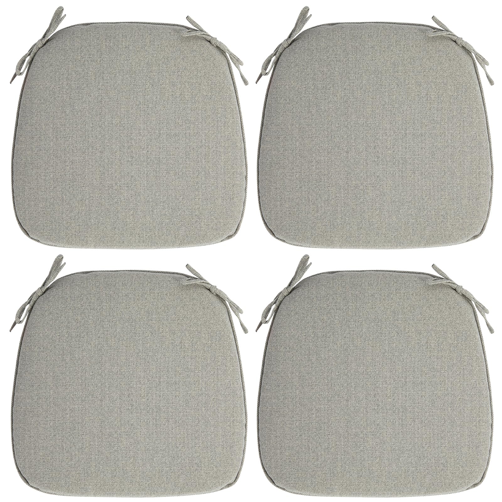 IN4 Care Indoor Outdoor Chair Cushions 17X16X2 with Ties for Dining Chairs Set of 4 Waterproof U-Shaped Chair